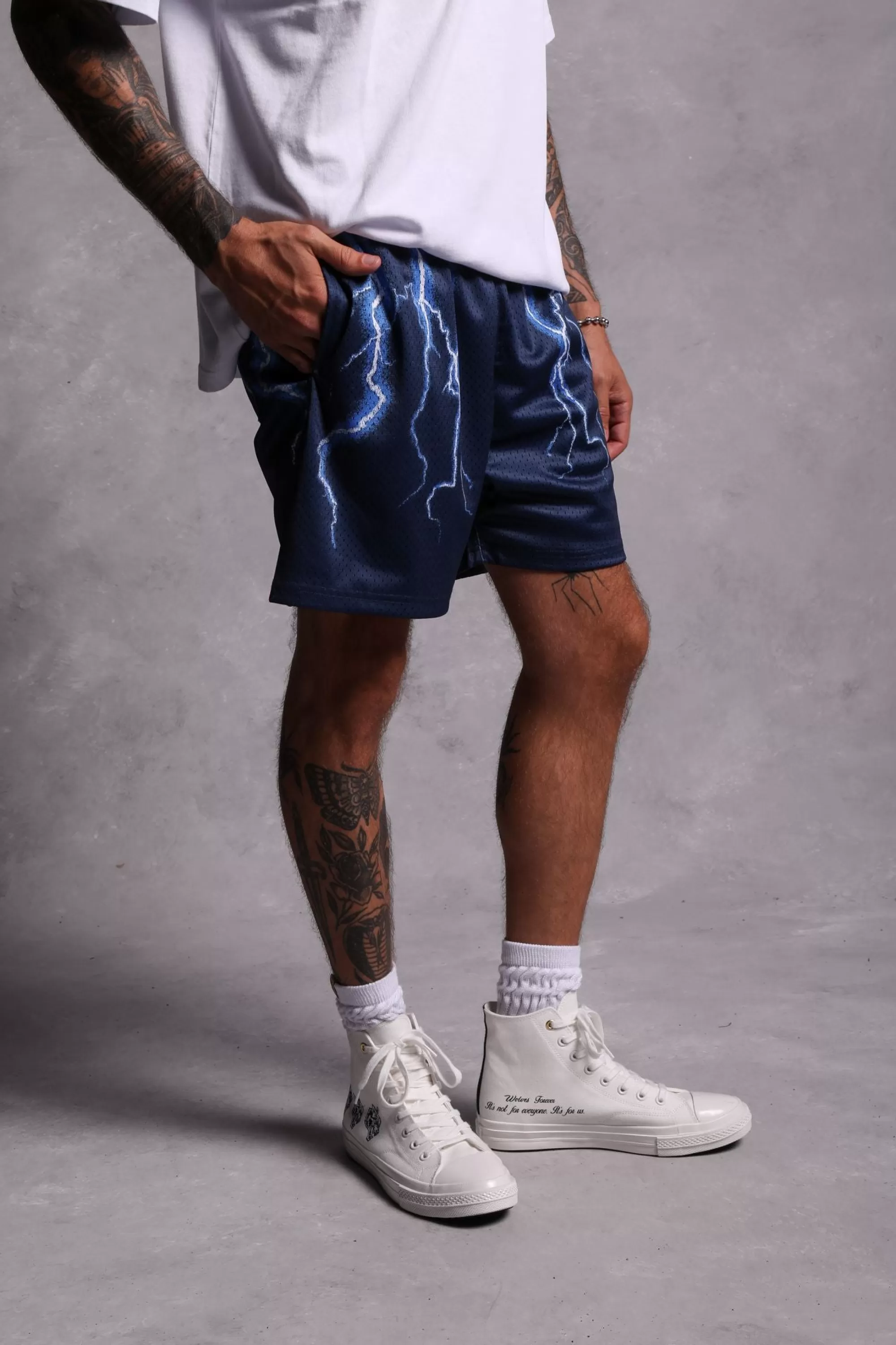 Outlet Above Us Patch Liam 5" Mesh Shorts In Norse Blue Men Shorts