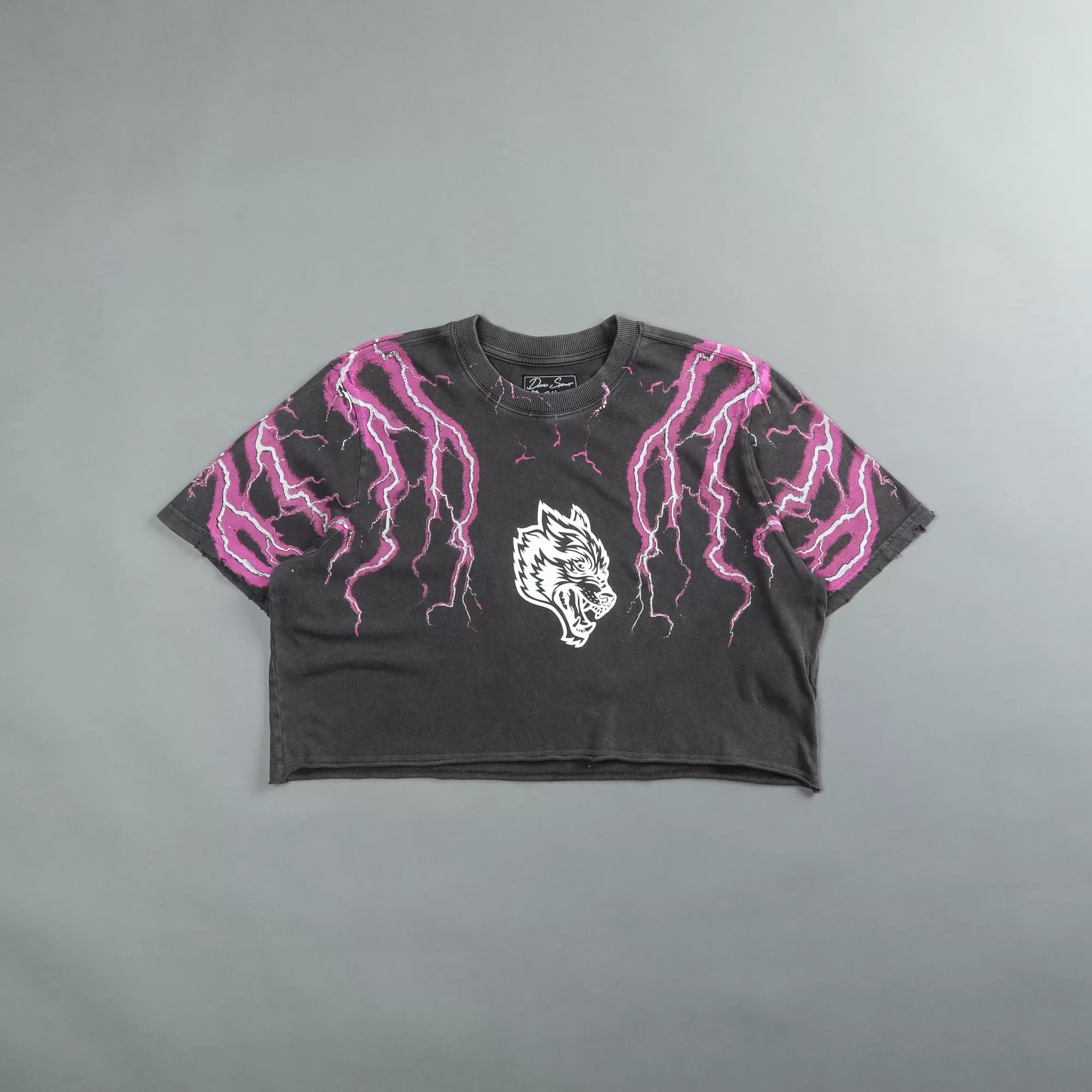 Shop Above Us "Premium Vintage" Distressed (Cropped) Tee In Wolf Gray Women Tops