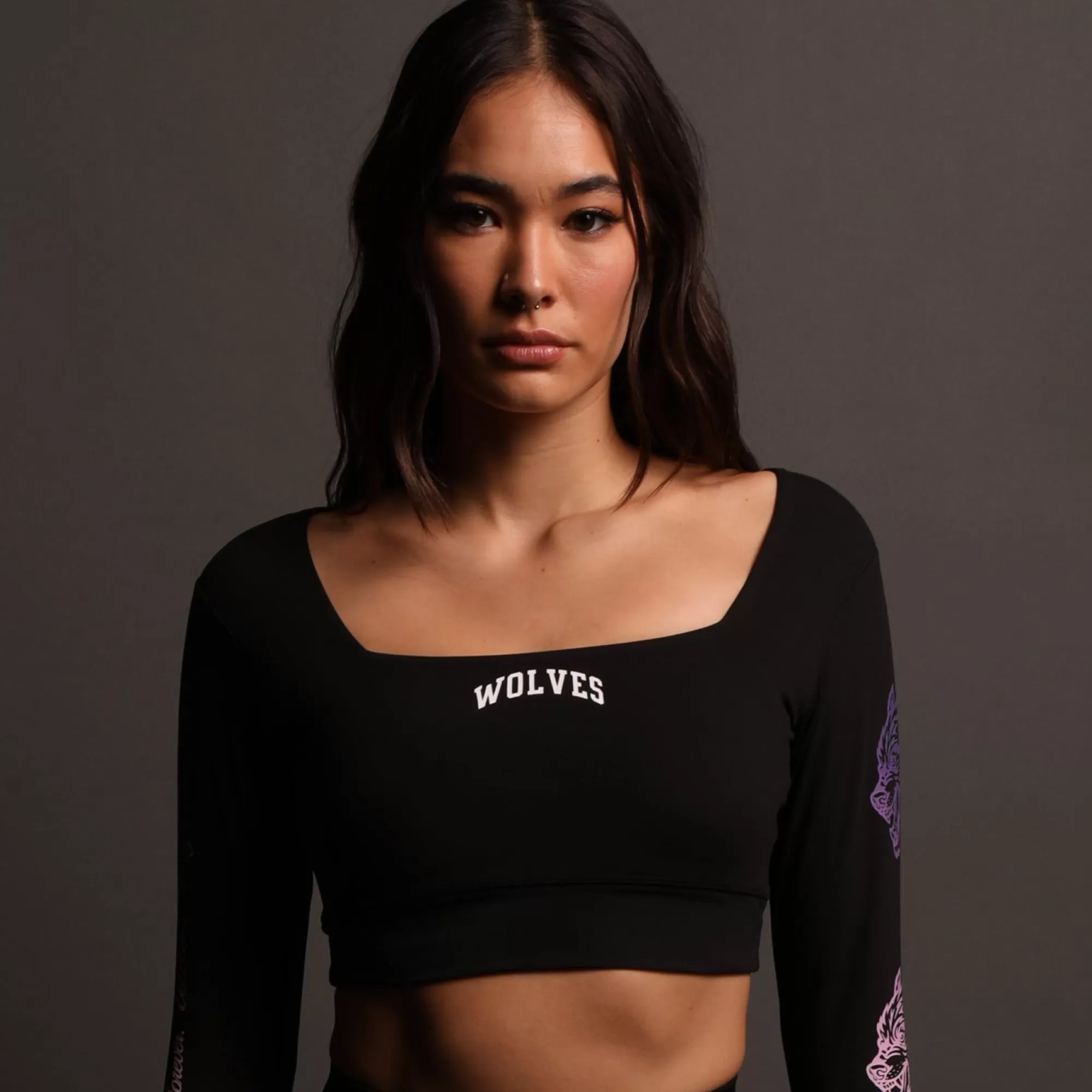 Store Already Written L/S Jade "Energy" Top In Black Women Tops