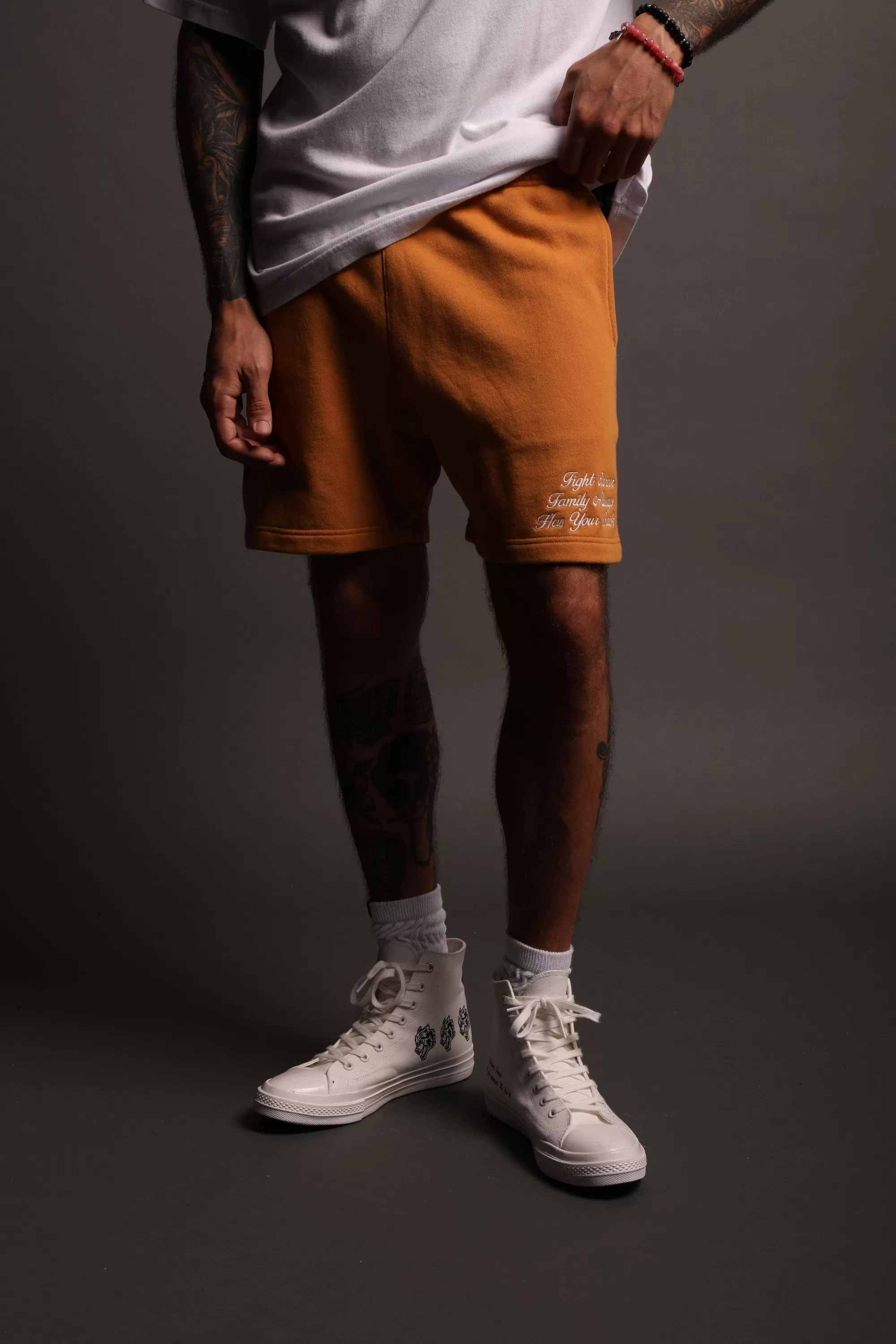 Sale Always Have Your Back Patch Liam Sweat Shorts In Vintage Gold Men Shorts
