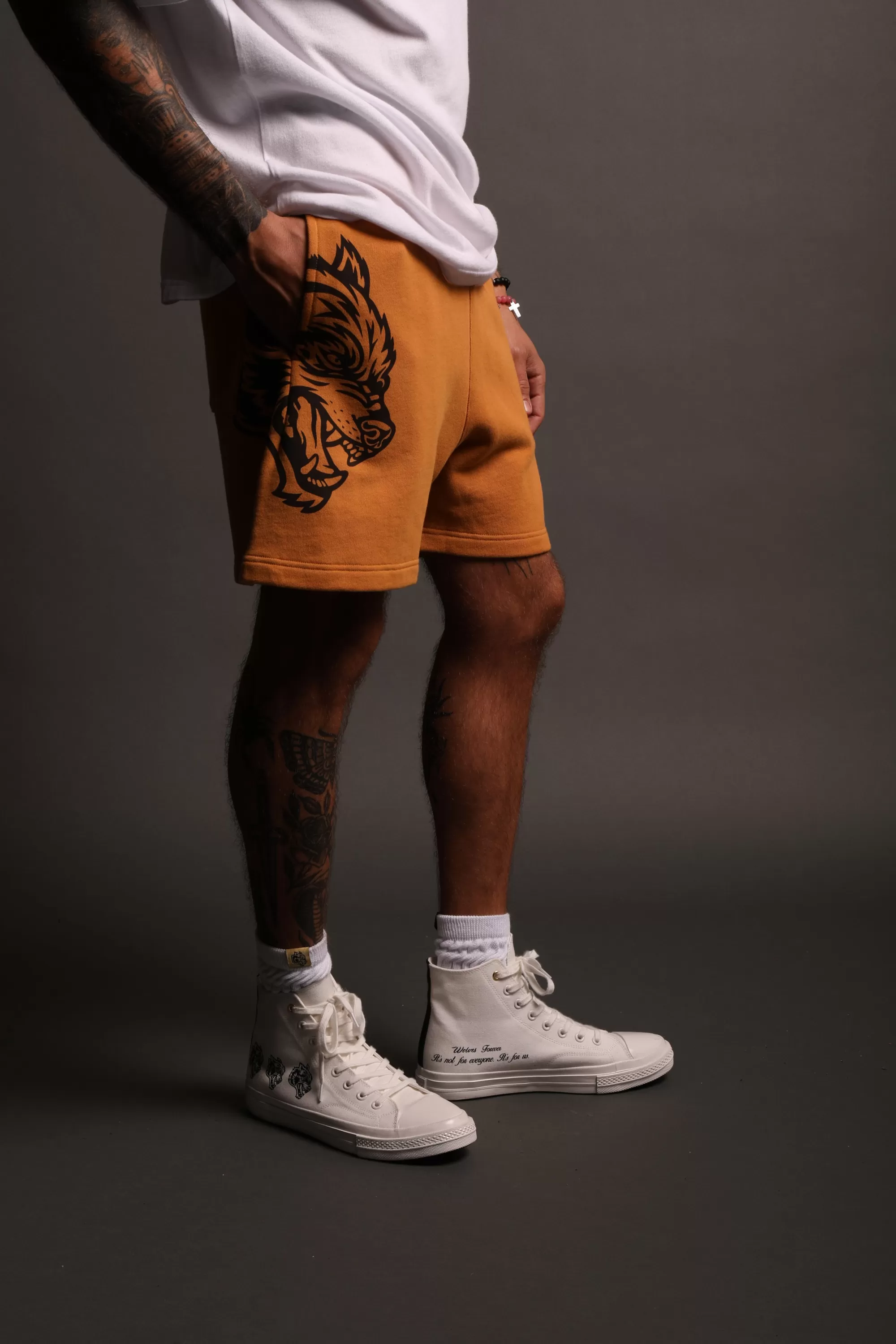 Sale Always Have Your Back Patch Liam Sweat Shorts In Vintage Gold Men Shorts