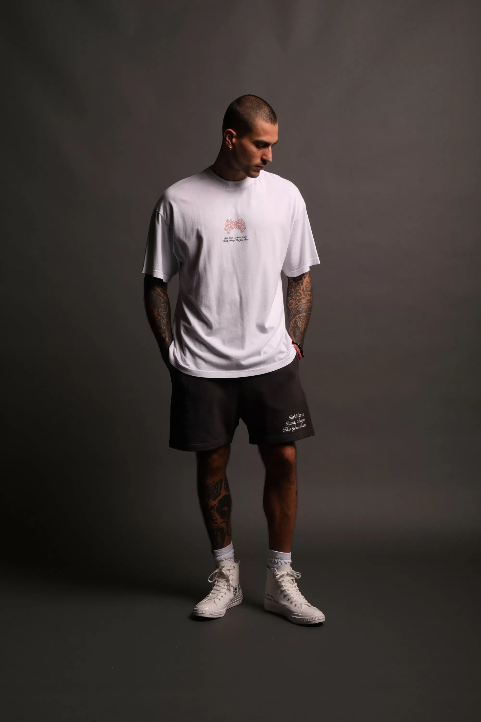 Hot Always Have Your Back Patch Liam Sweat Shorts In Wolf Gray/Black Men Shorts