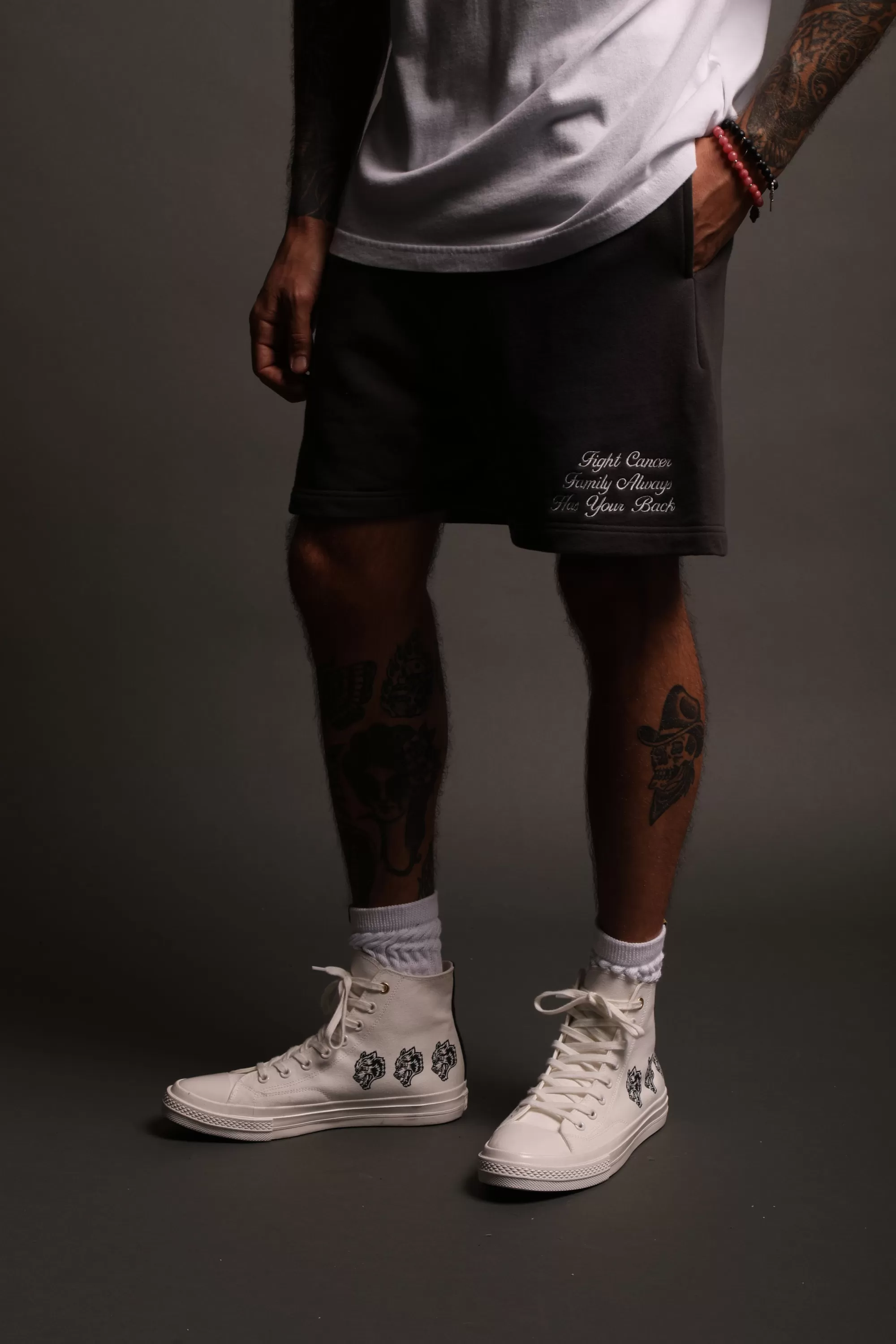 Hot Always Have Your Back Patch Liam Sweat Shorts In Wolf Gray/Black Men Shorts