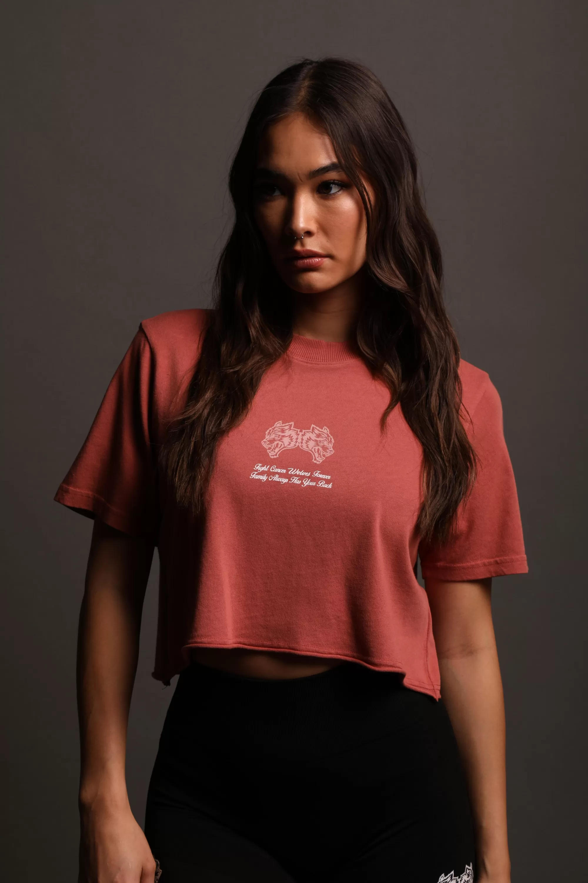 Clearance Always Have Your Back "Premium" (Cropped) Tee In Desert Sky Mauve/Light Mauve Women Tops