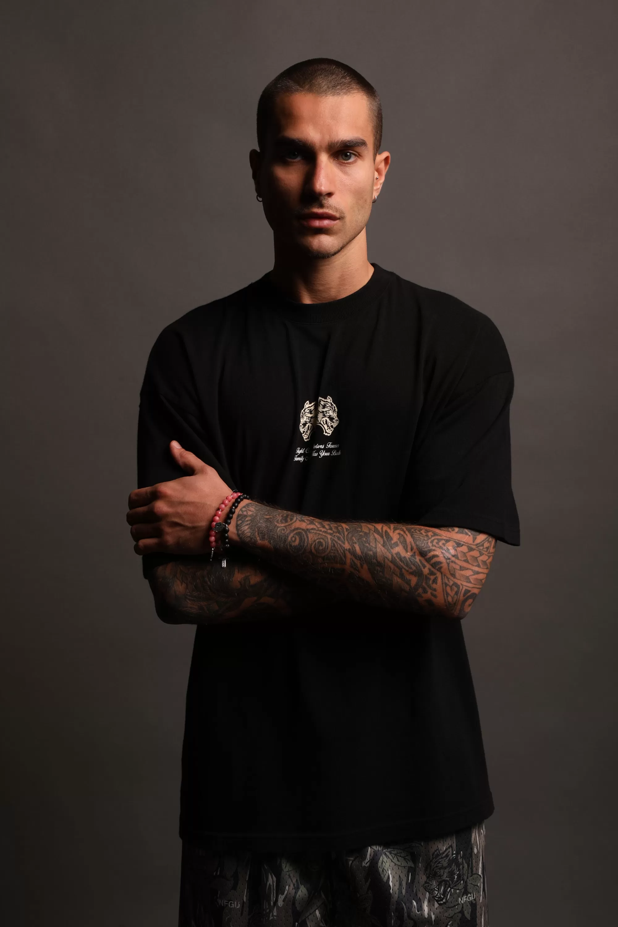 Store Always Have Your Back "Premium" Oversized Tee In Black/Cream Men Premium/Oversized Tees