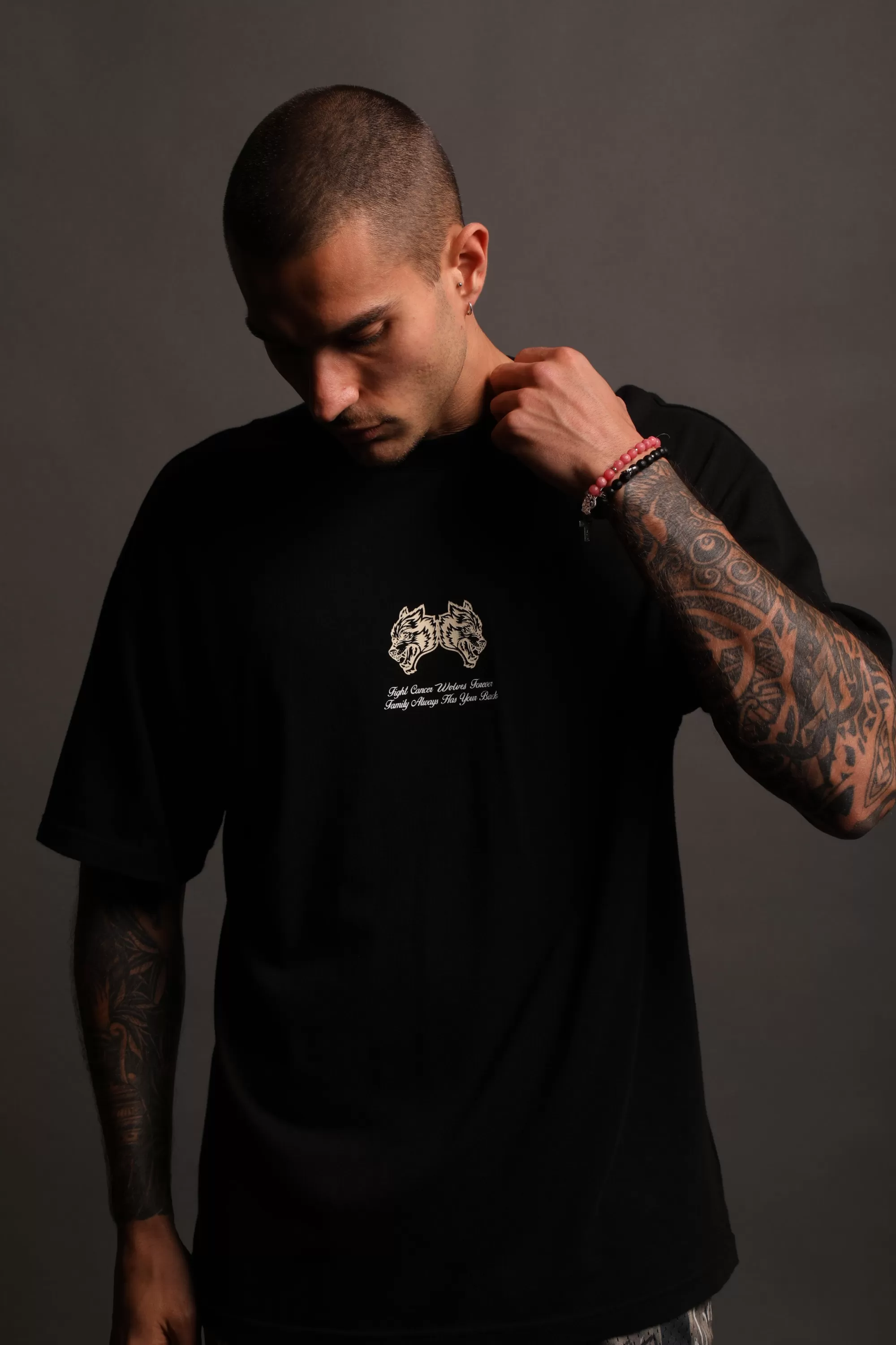 Store Always Have Your Back "Premium" Oversized Tee In Black/Cream Men Premium/Oversized Tees