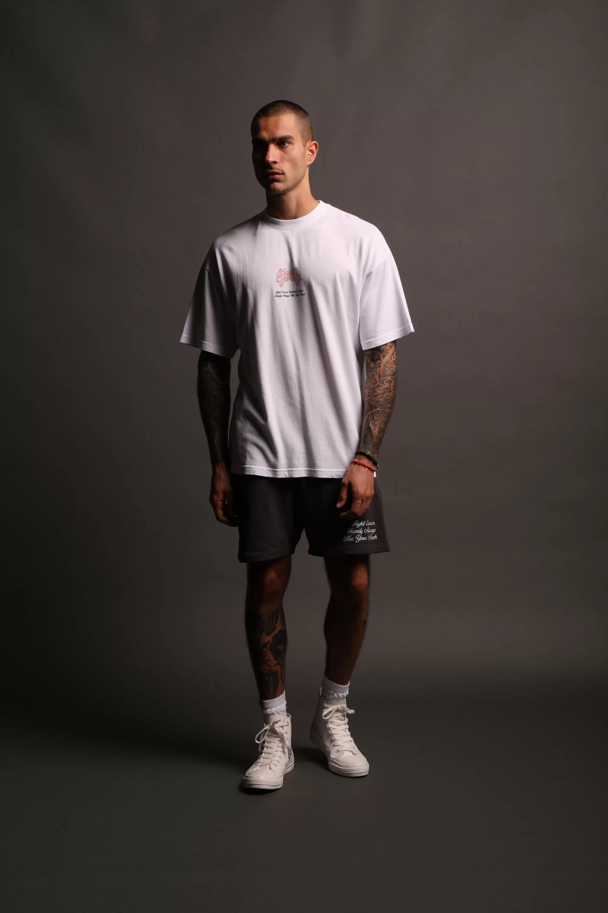 Best Always Have Your Back "Premium" Oversized Tee In White/Light Mauve Men Premium/Oversized Tees