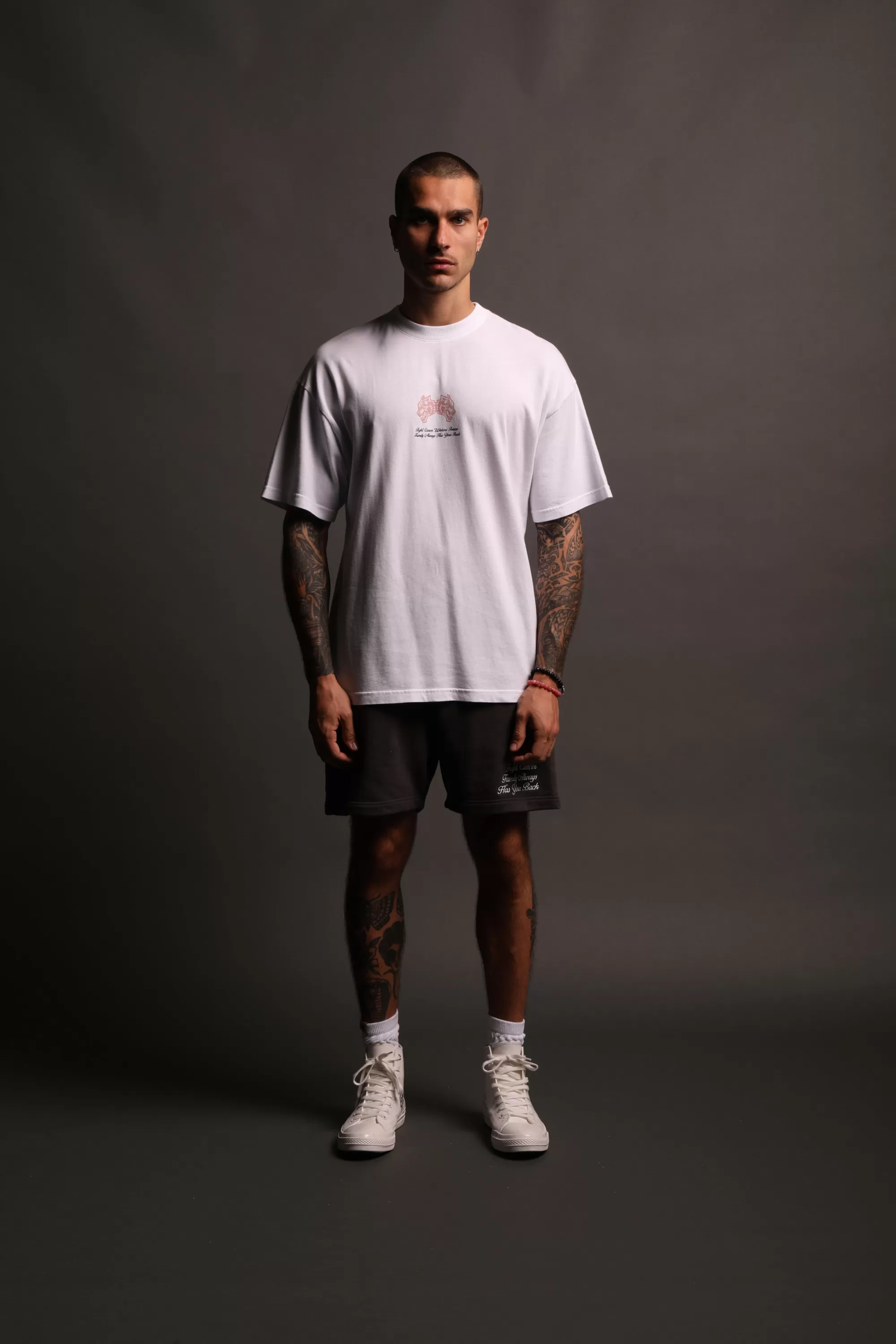 Best Always Have Your Back "Premium" Oversized Tee In White/Light Mauve Men Premium/Oversized Tees