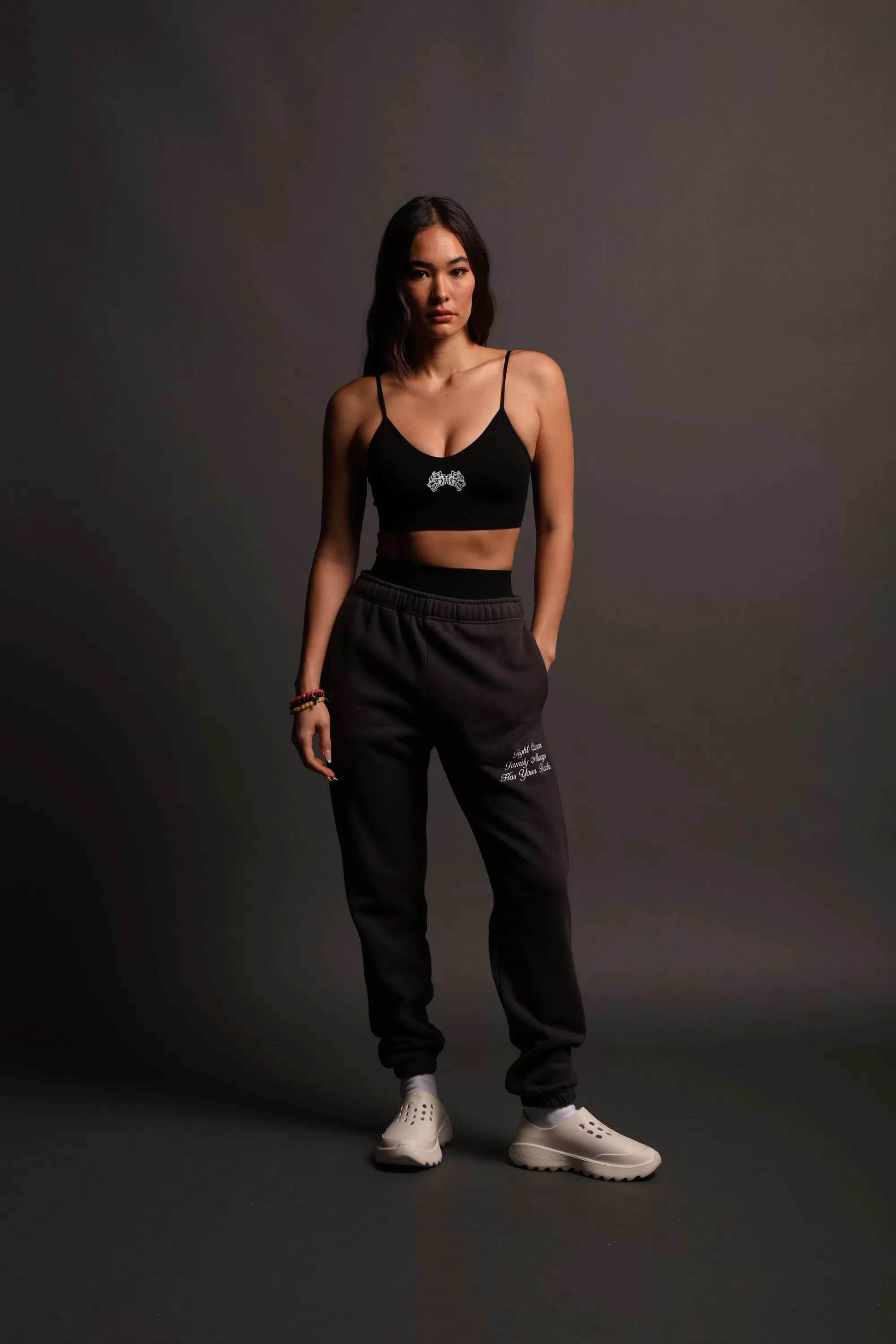 Best Always Have Your Back She Post Lounge Sweats In Wolf Gray/Black Women Bottoms