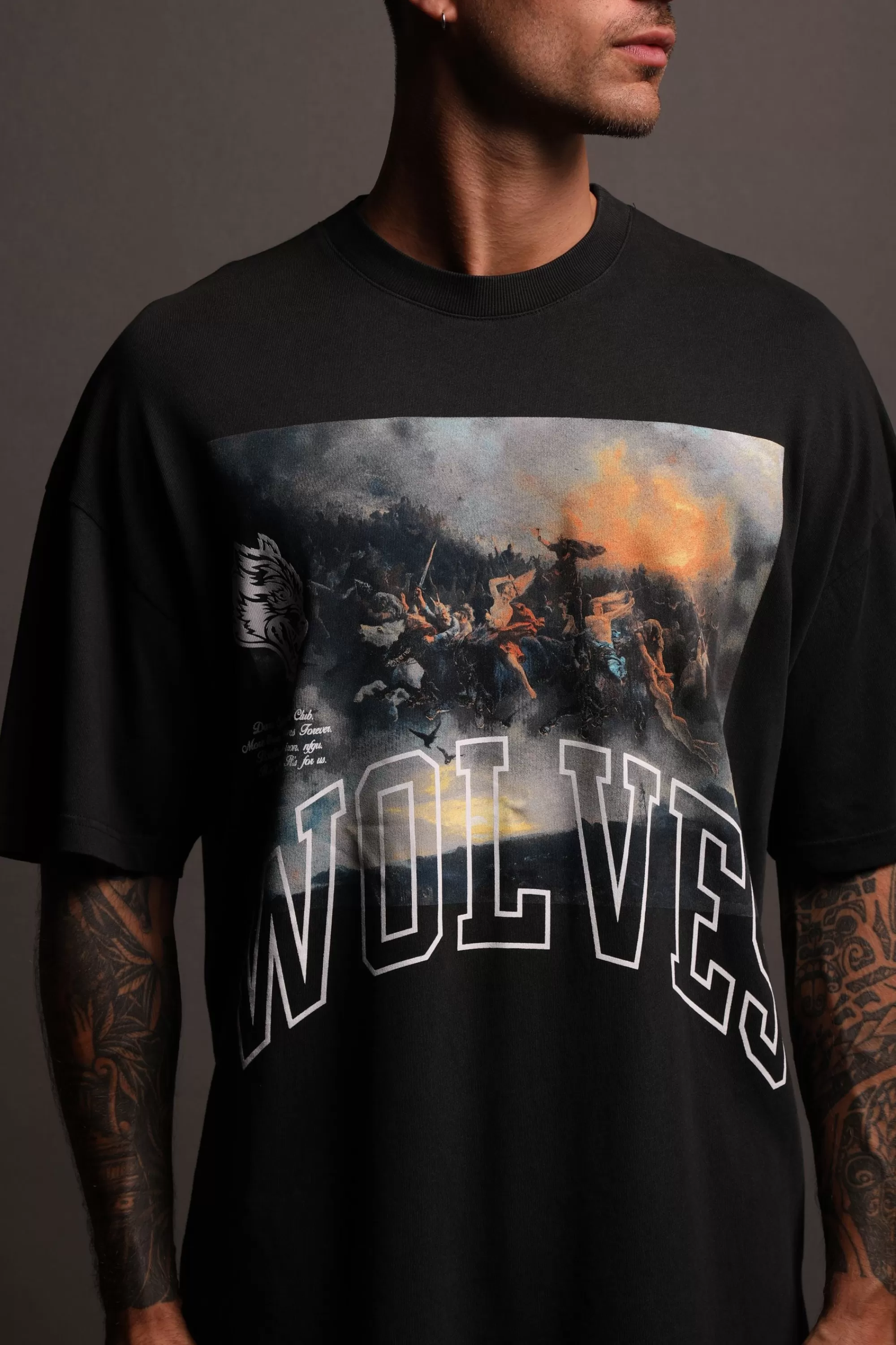 Online At The Gates "Premium" Oversized Tee In Black Men Premium/Oversized Tees