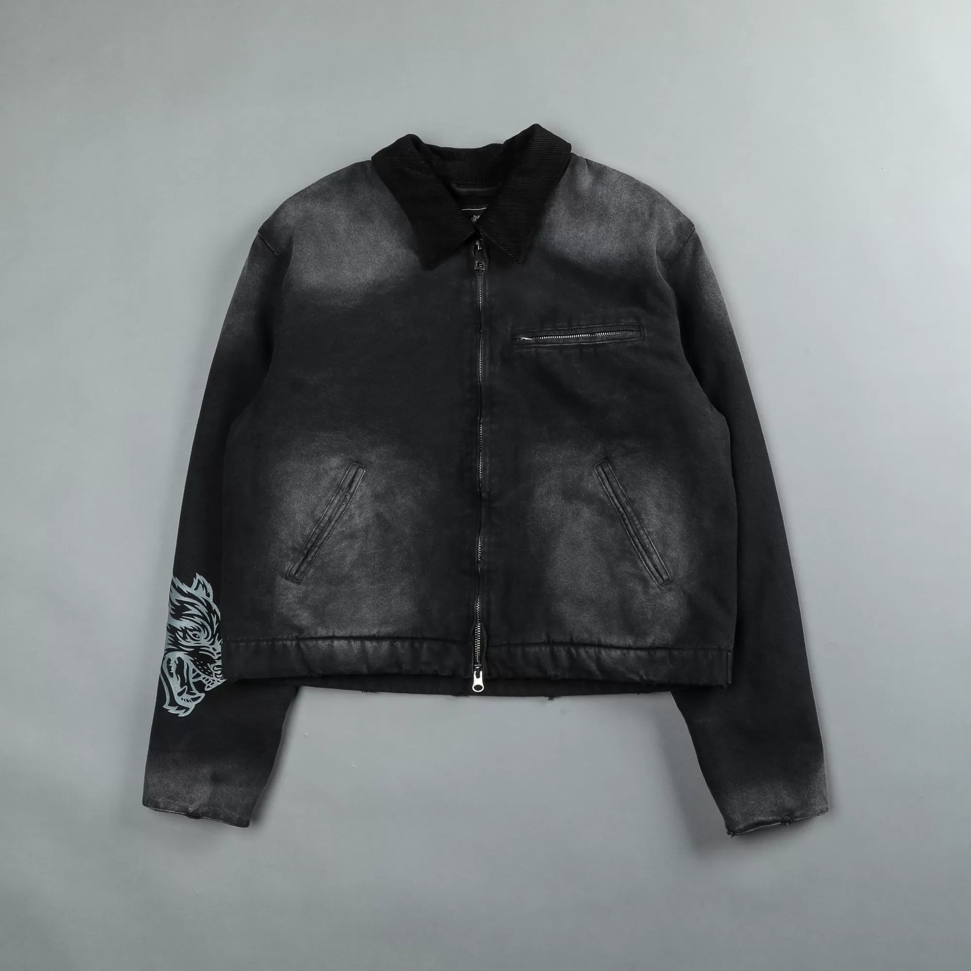 Hot Been Through It Cropped Hard Work Jacket In Distressed Black Women Tops