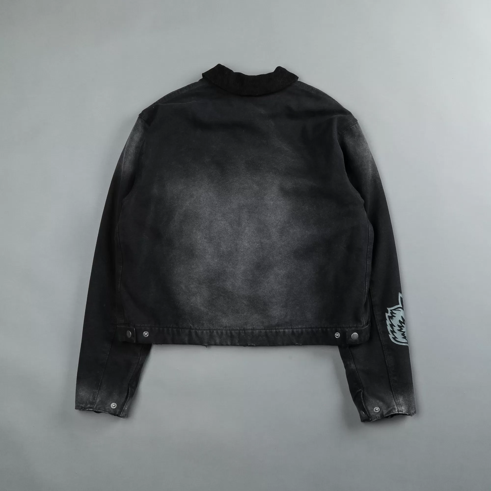 Hot Been Through It Cropped Hard Work Jacket In Distressed Black Women Tops