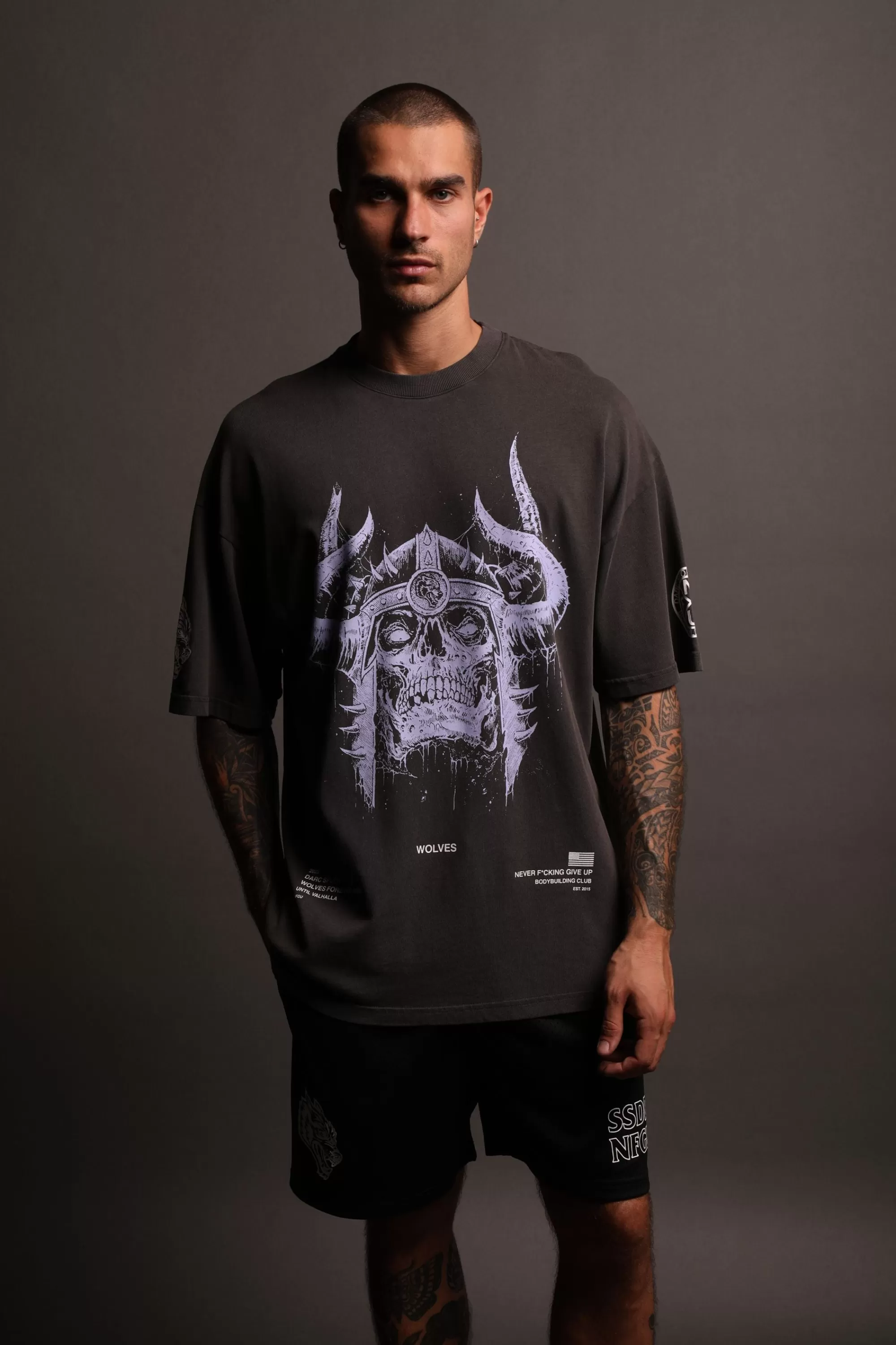 Shop Berserk "Premium Vintage" Oversized Tee In Wolf Gray Men Premium/Oversized Tees