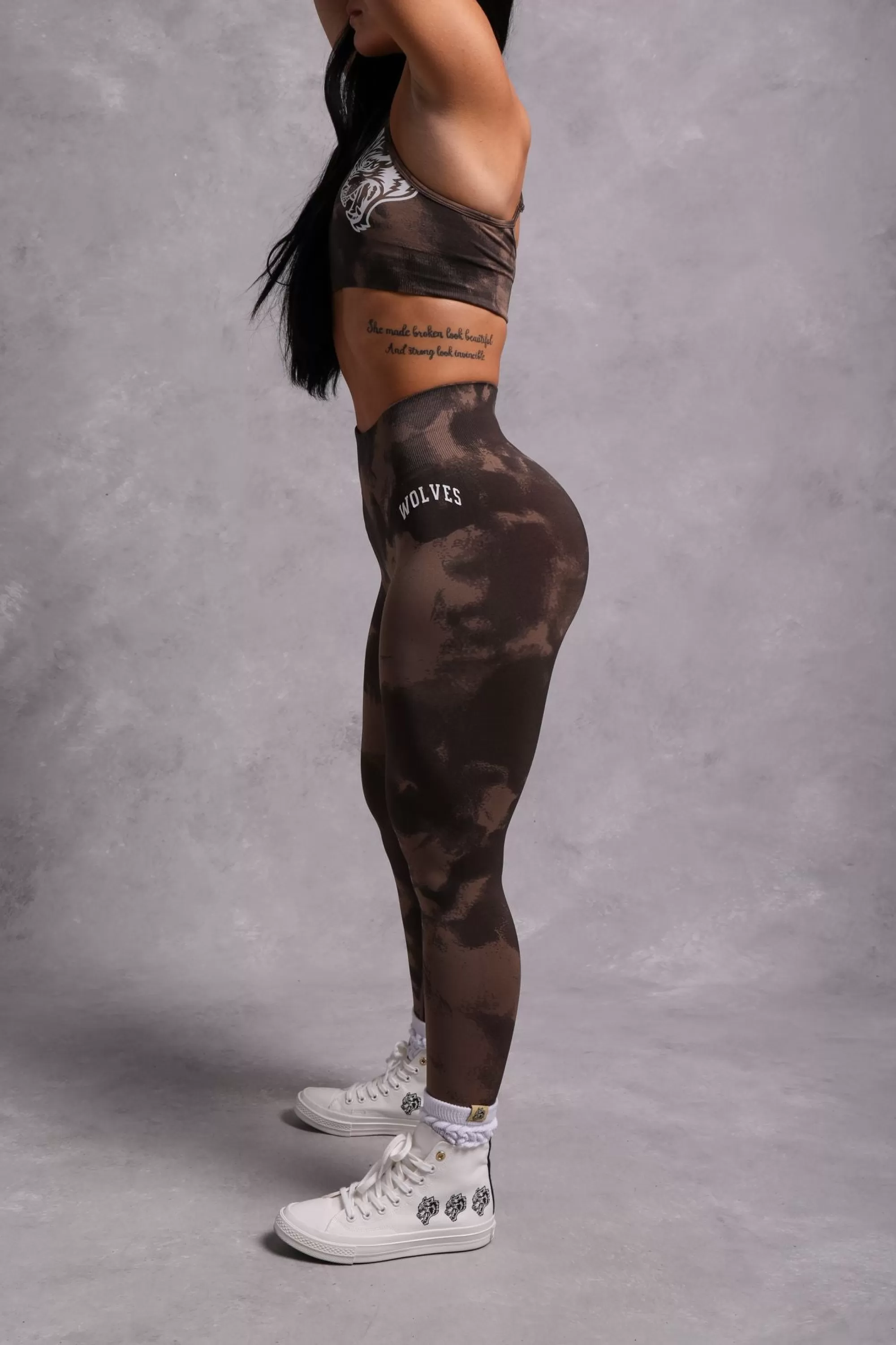 Best Sale Big Wolf Loyalty "Everson Scrunch" Leggings In Mojave Brown Jumbo Marble Women Bottoms