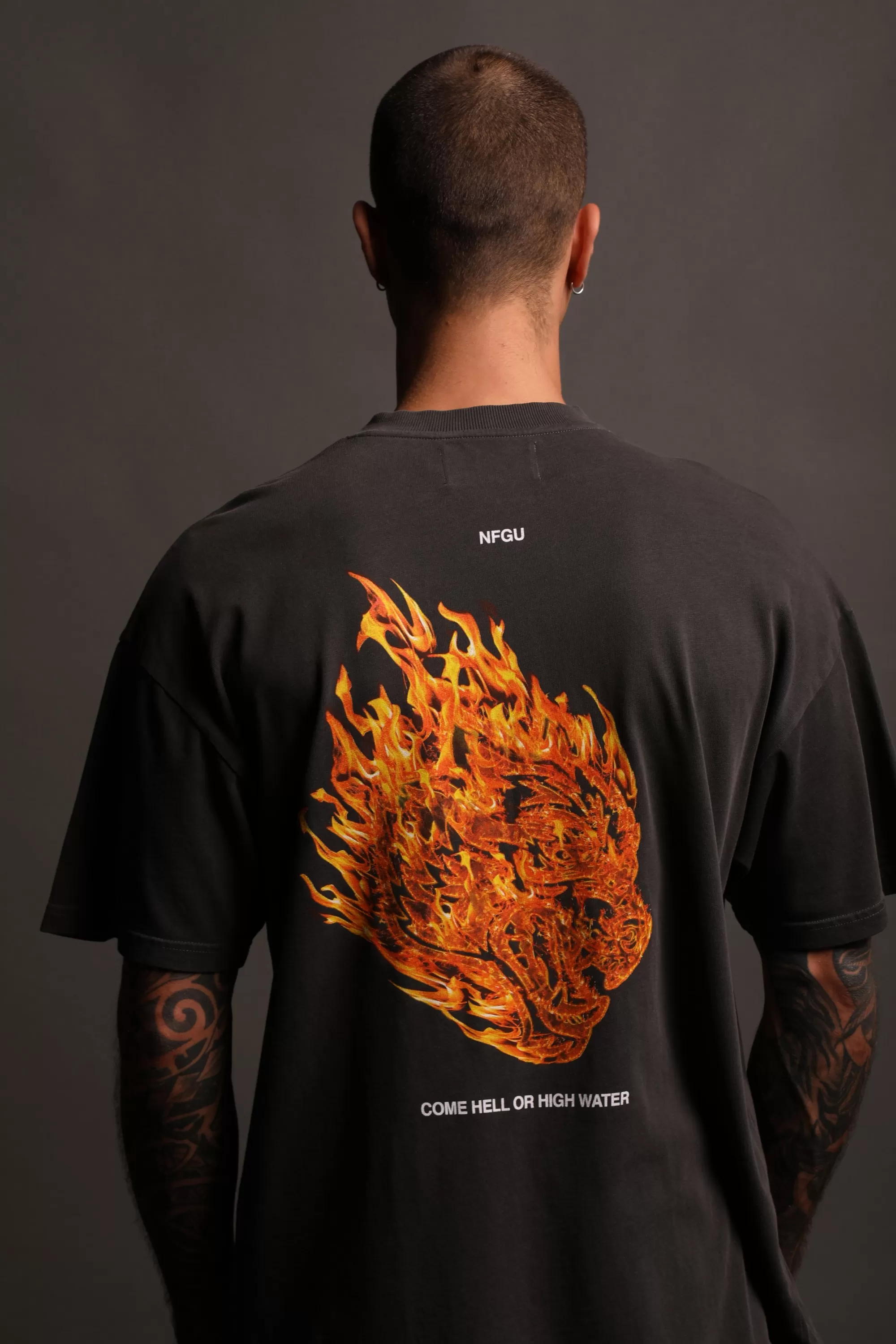 Online Come Hell Or High Water "Premium" Oversized Tee In Wolf Gray Men Premium/Oversized Tees