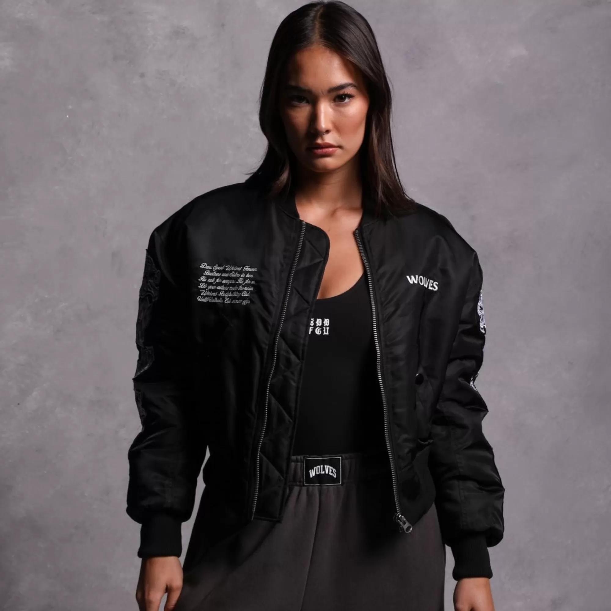 Flash Sale Covered Trin Bomber Jacket In Black Women Tops