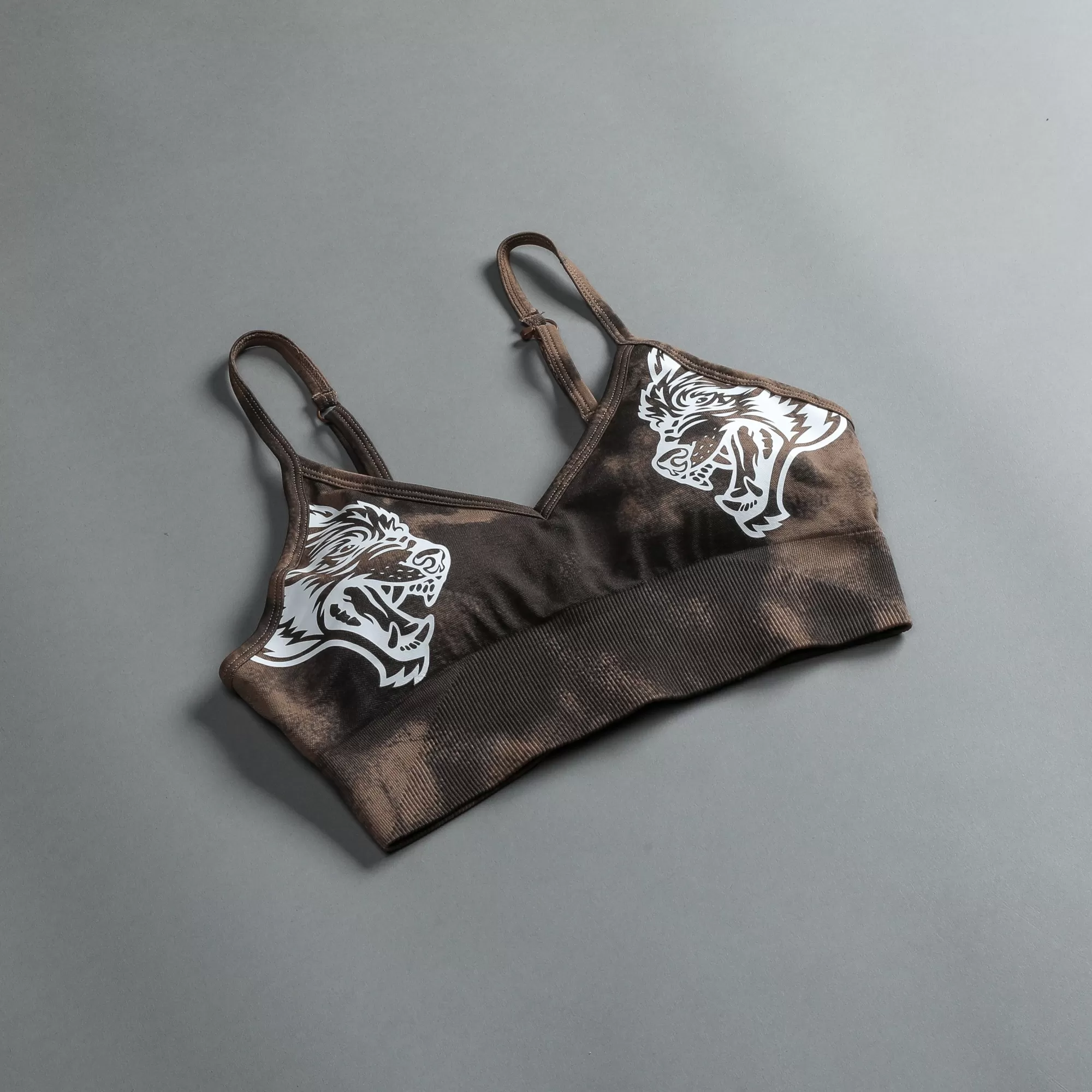 Store Dual "Everson Seamless" Sports Bra In Mojave Brown Jumbo Marble Women Bras