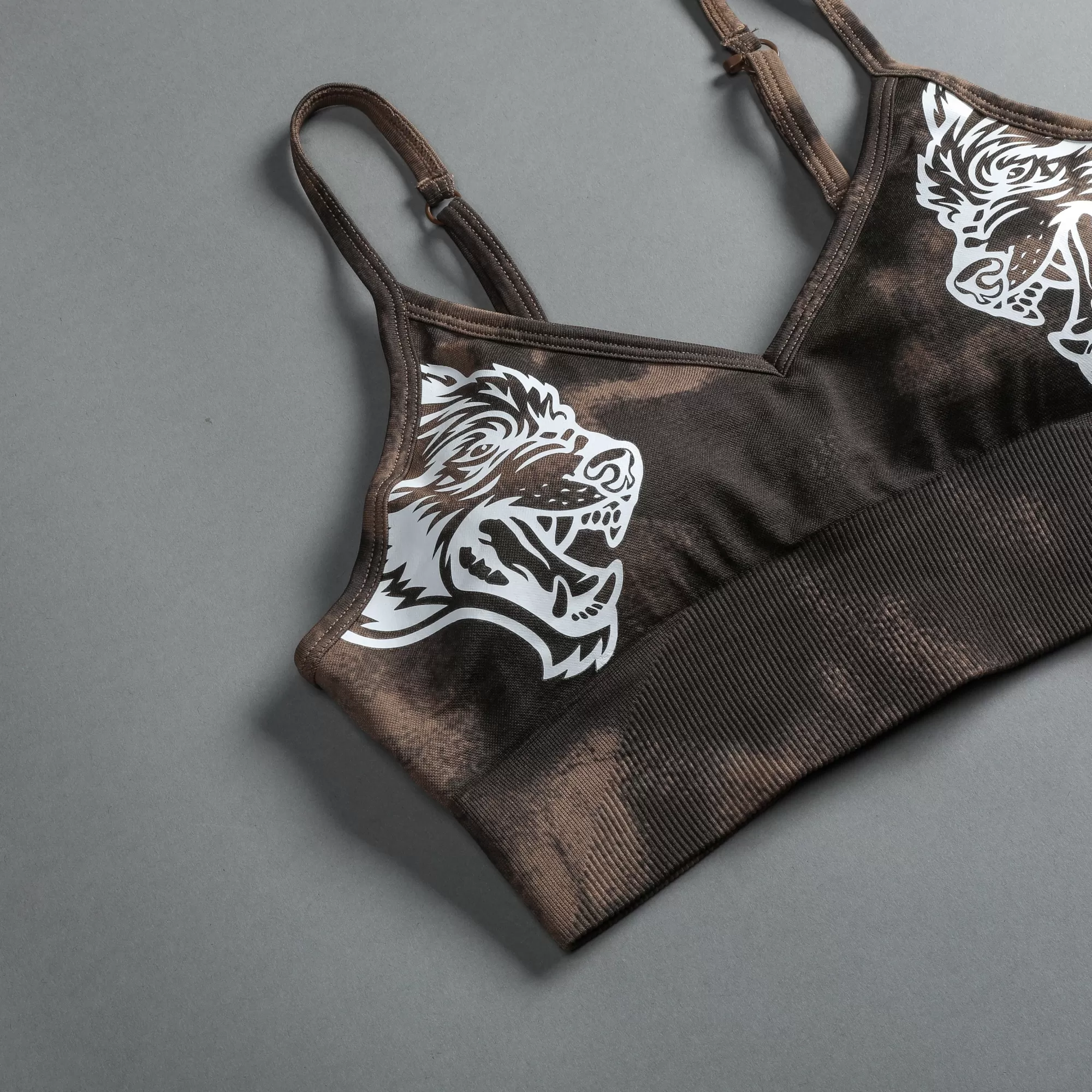 Store Dual "Everson Seamless" Sports Bra In Mojave Brown Jumbo Marble Women Bras