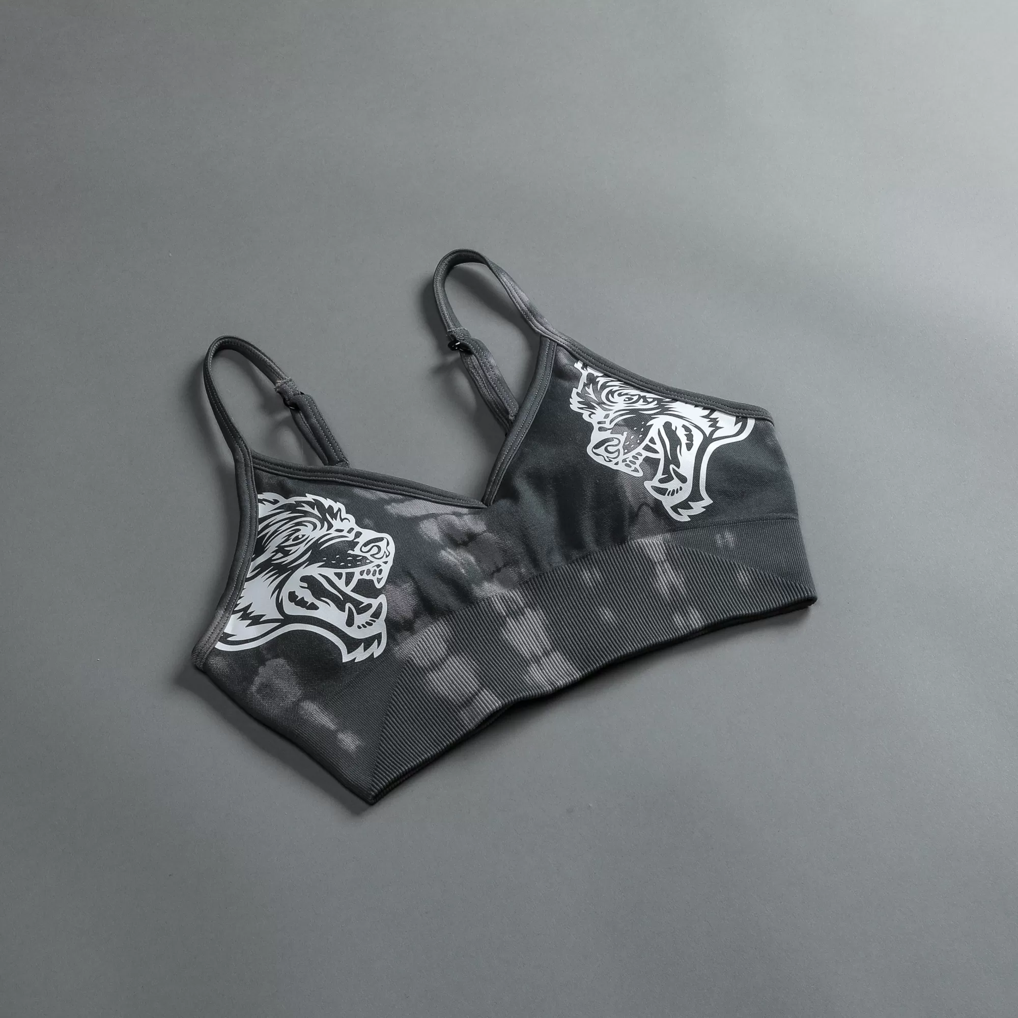 Sale Dual "Everson Seamless" Sports Bra In Pearl Gray Serpent Women Bras