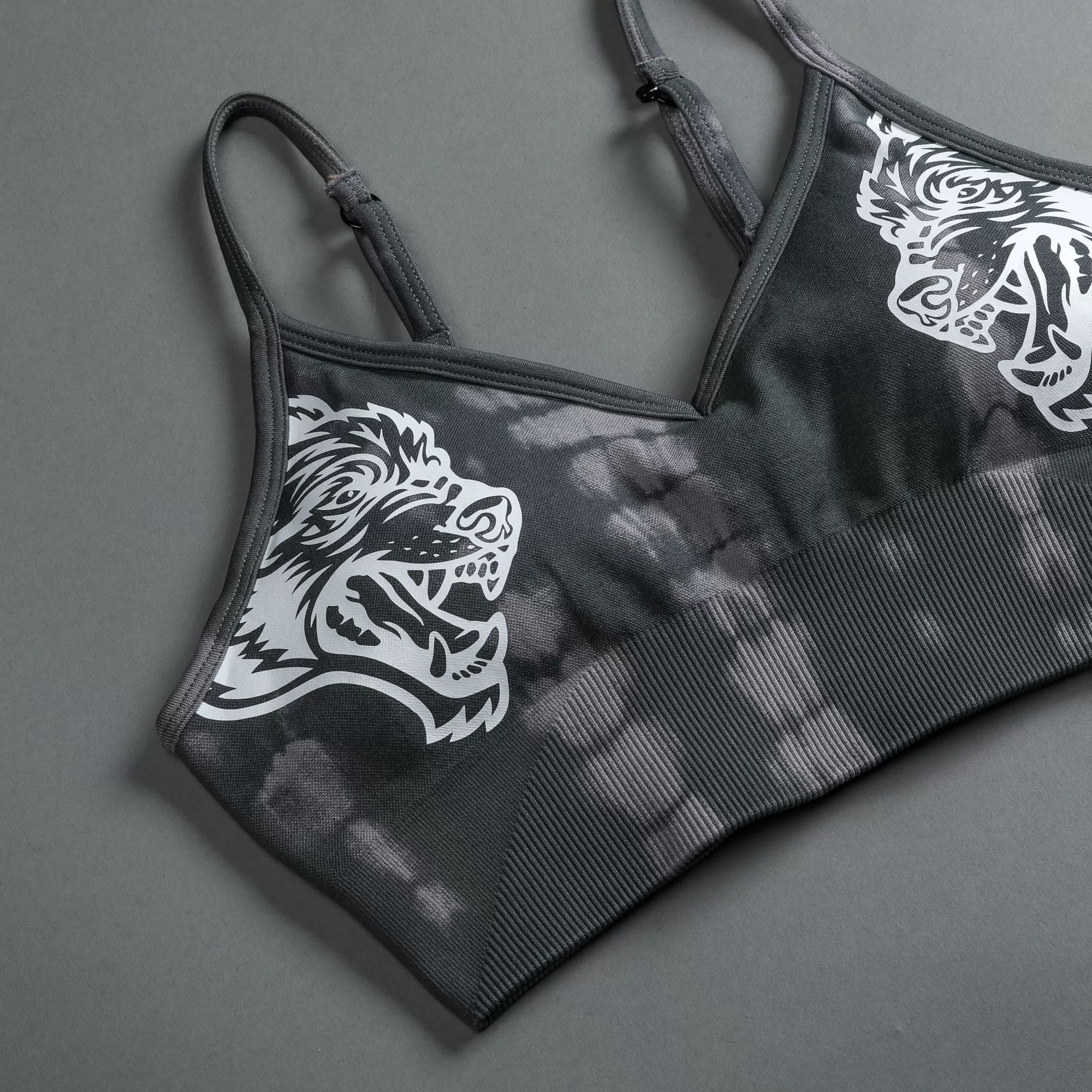 Sale Dual "Everson Seamless" Sports Bra In Pearl Gray Serpent Women Bras