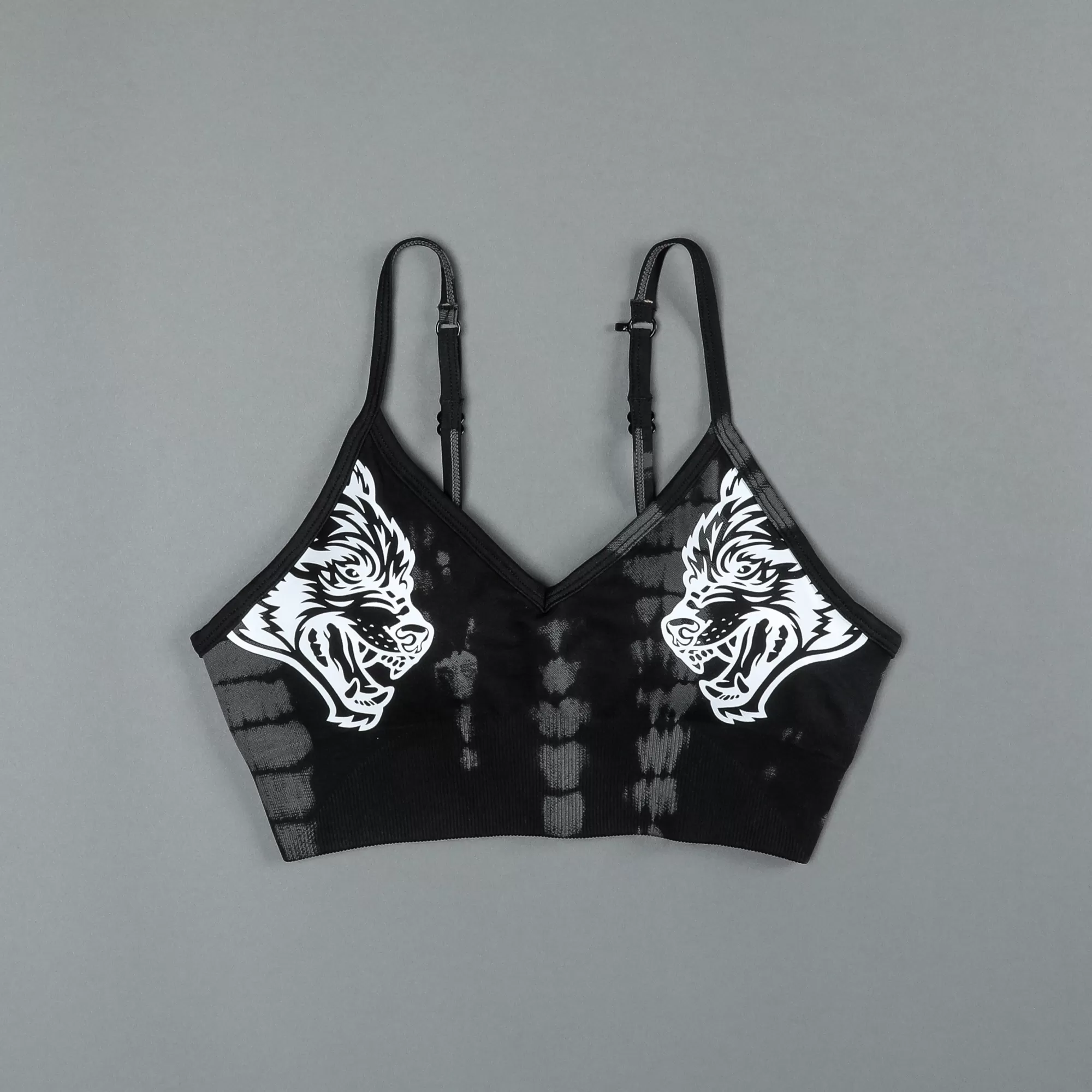 Discount Dual "Everson Seamless" Sports Bra In Tonal Black Serpent Women Bras