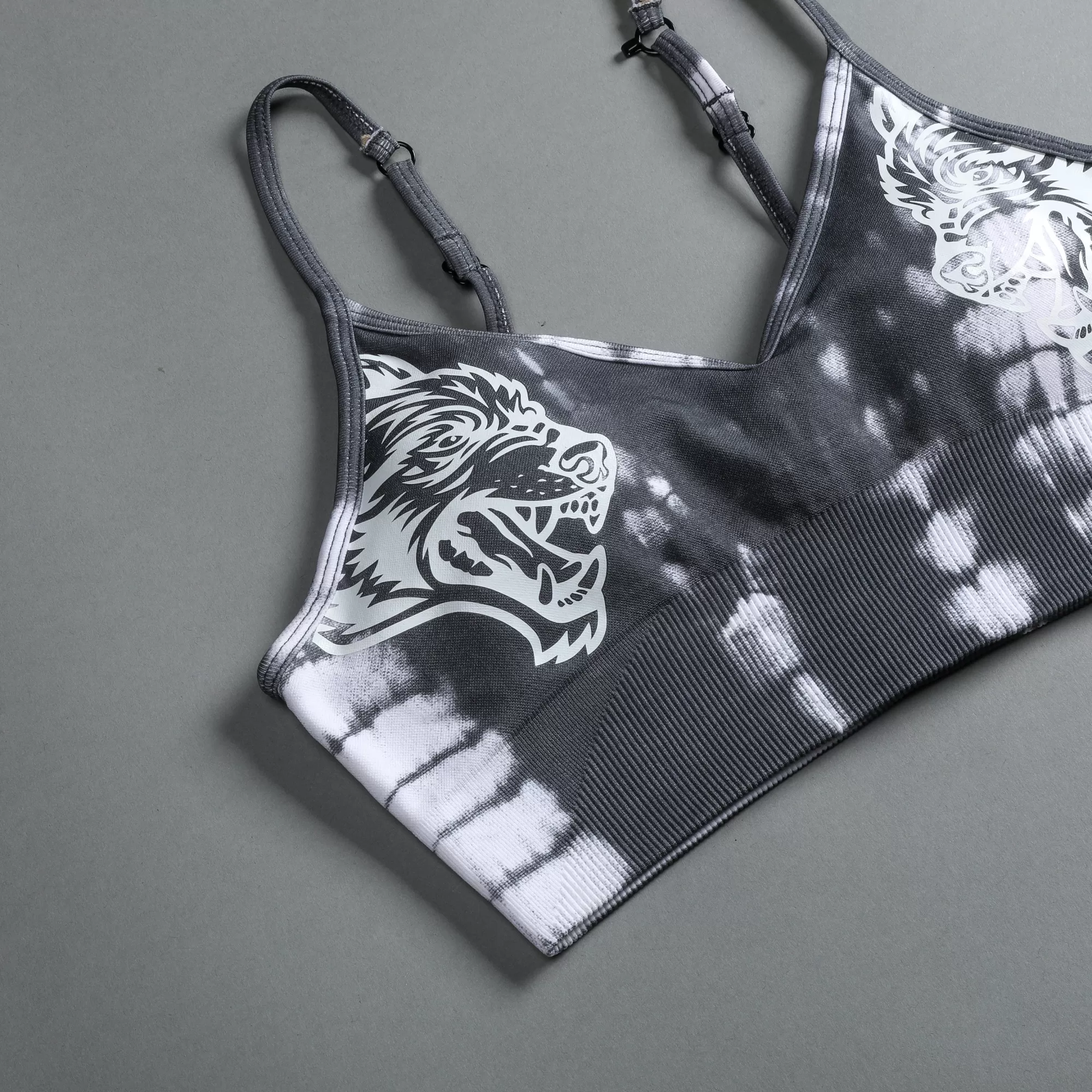 Cheap Dual "Everson Seamless" Sports Bra In Wolf Gray Serpent Women Bras