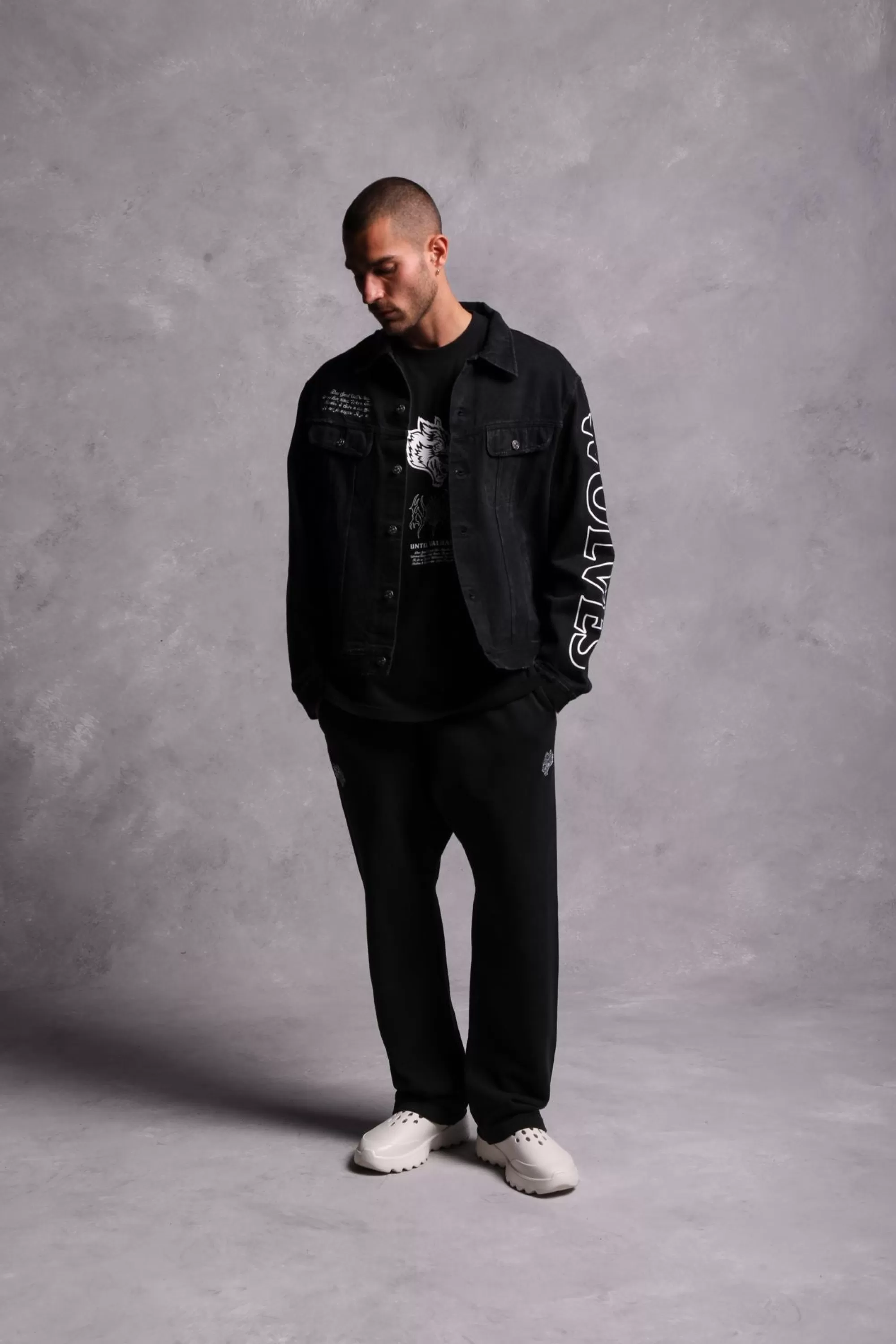 Best Enter Valhalla Clint American Denim Jacket In Vintage Distressed Black Men Jackets/Outerwear