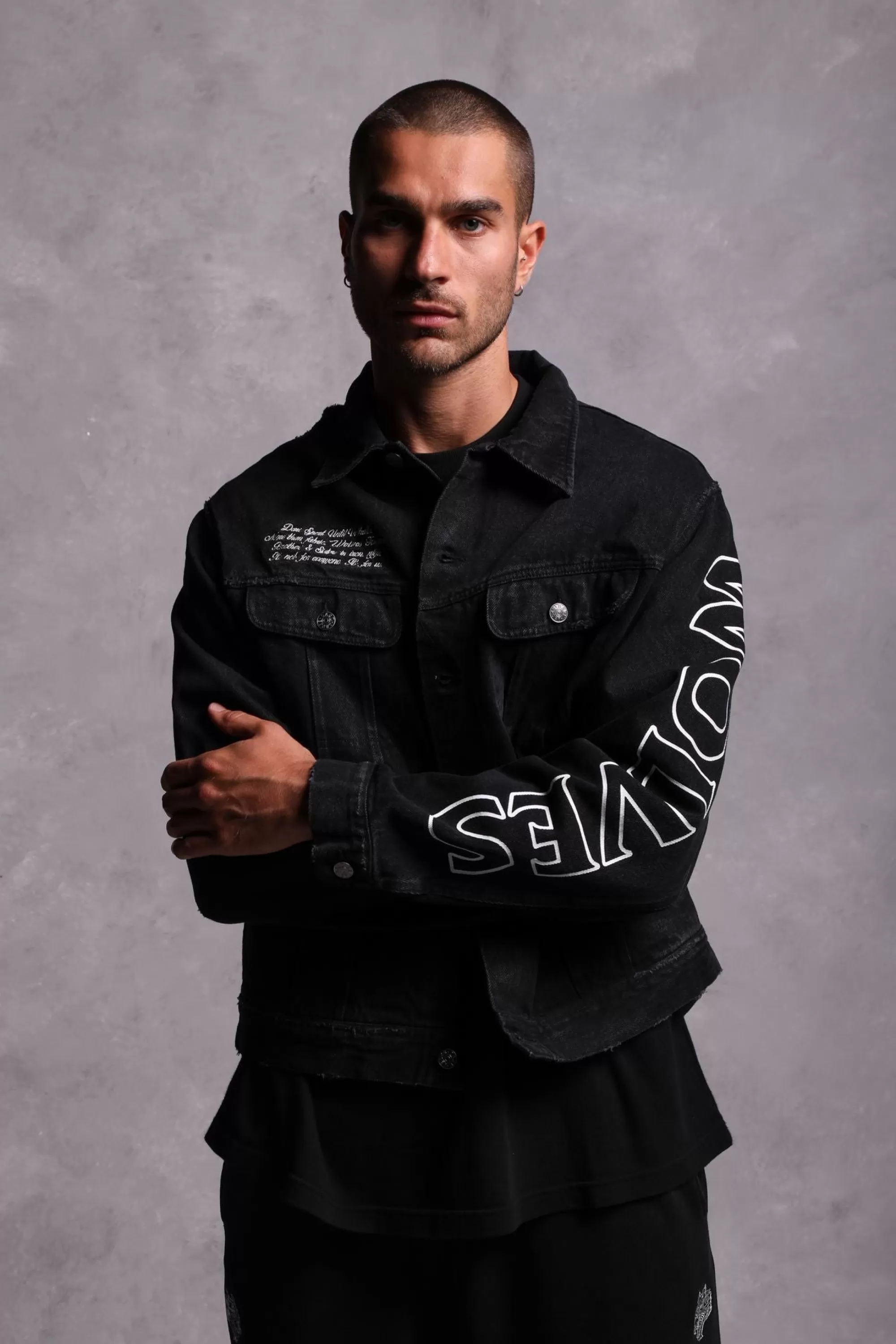Best Enter Valhalla Clint American Denim Jacket In Vintage Distressed Black Men Jackets/Outerwear