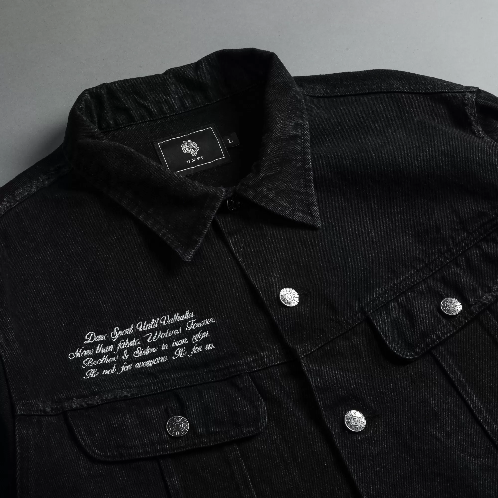 Best Enter Valhalla Clint American Denim Jacket In Vintage Distressed Black Men Jackets/Outerwear