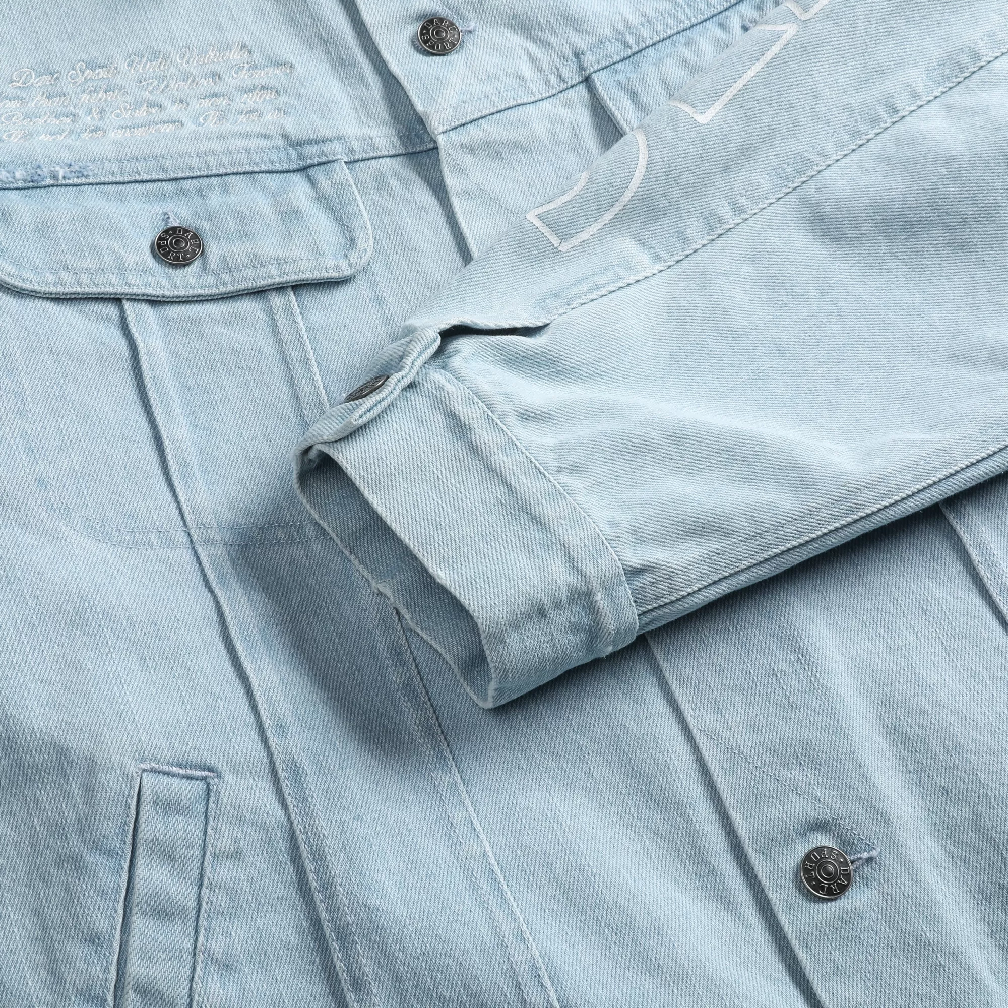 Flash Sale Enter Valhalla Clint American Denim Jacket In Vintage Distressed Blue Men Jackets/Outerwear