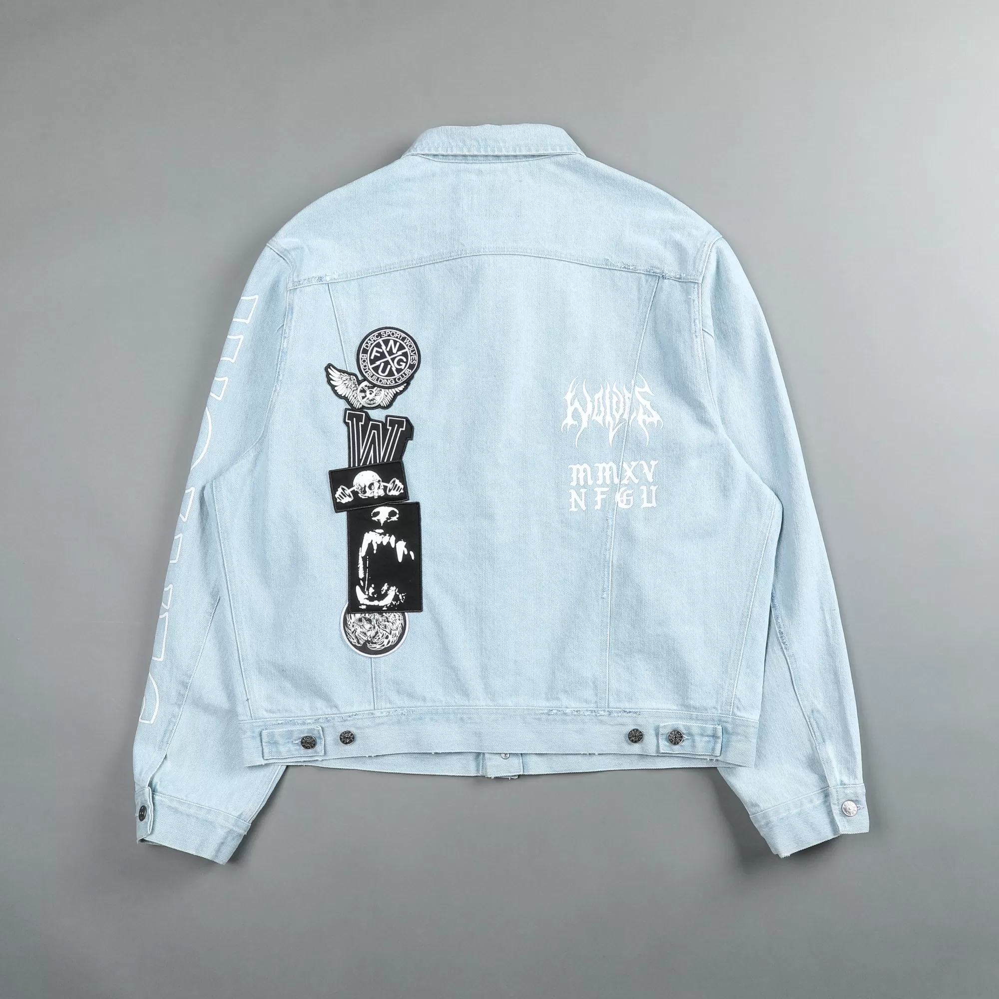 Flash Sale Enter Valhalla Clint American Denim Jacket In Vintage Distressed Blue Men Jackets/Outerwear