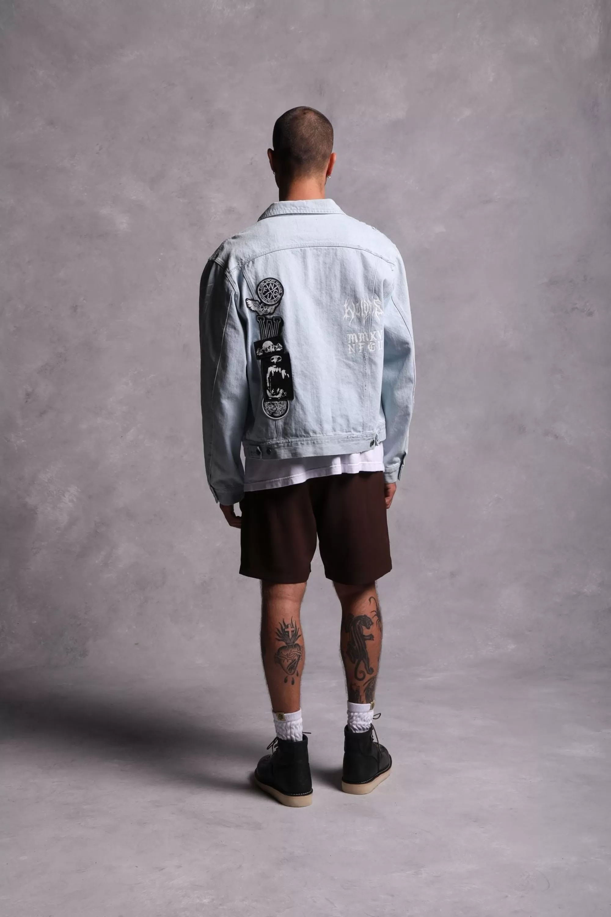Flash Sale Enter Valhalla Clint American Denim Jacket In Vintage Distressed Blue Men Jackets/Outerwear