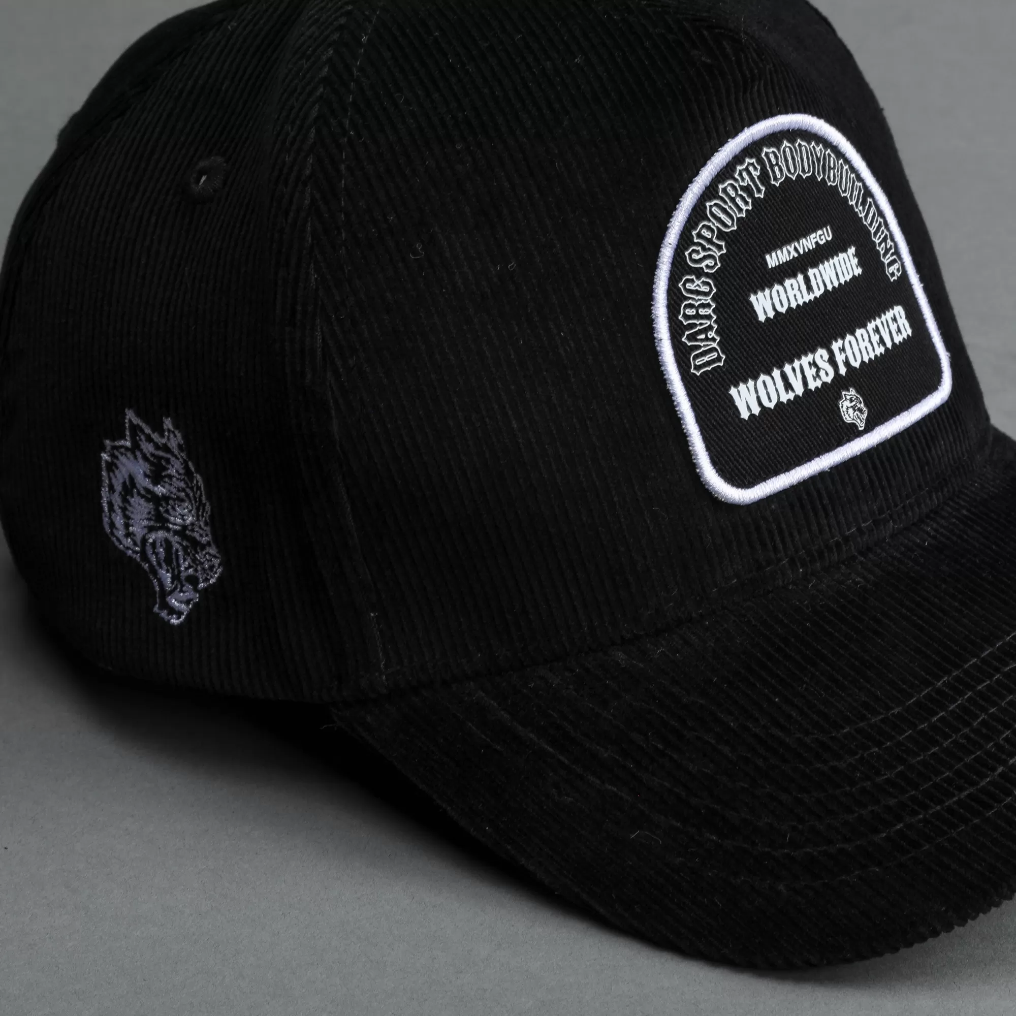 Best Sale Feed Patch Corduroy 5 Panel Hat In Black Headwear