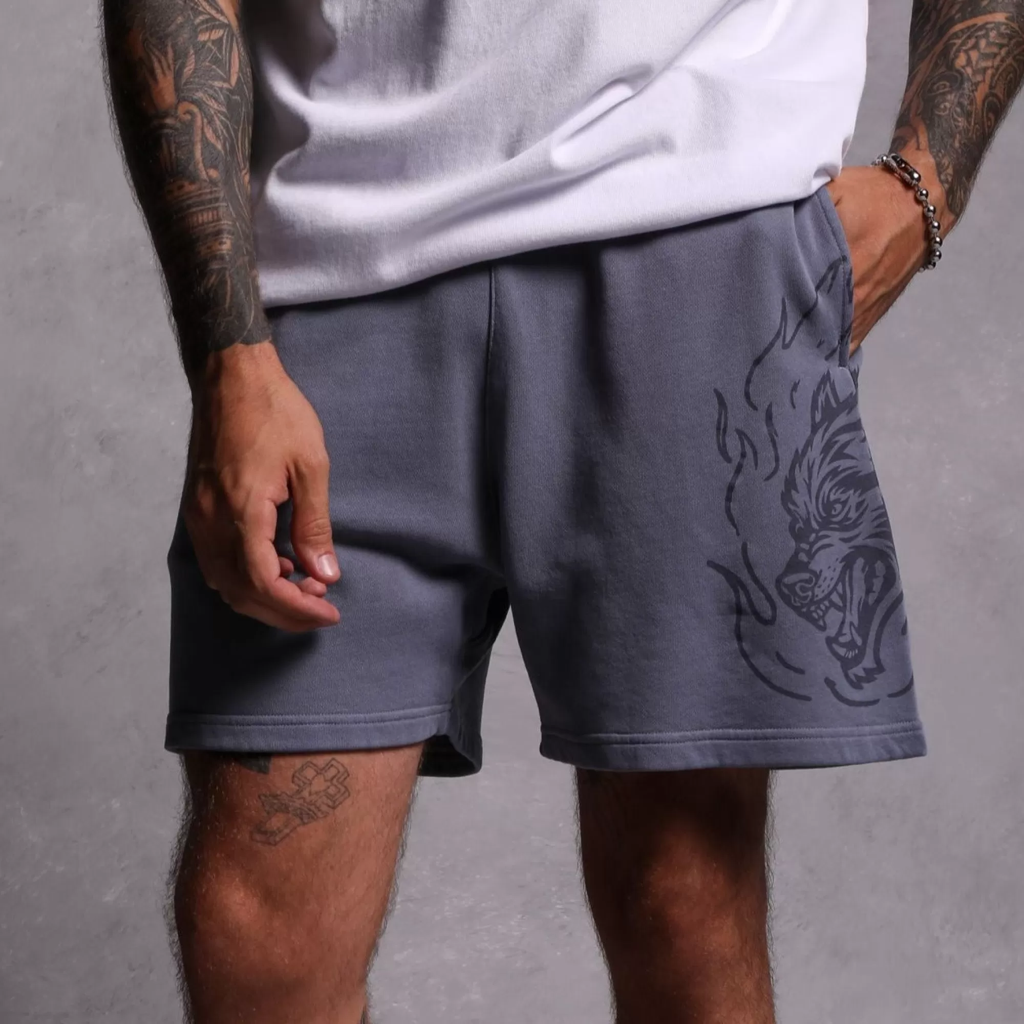 Discount Fired Up Patch Liam Sweat Shorts In Norse Blue Men Shorts