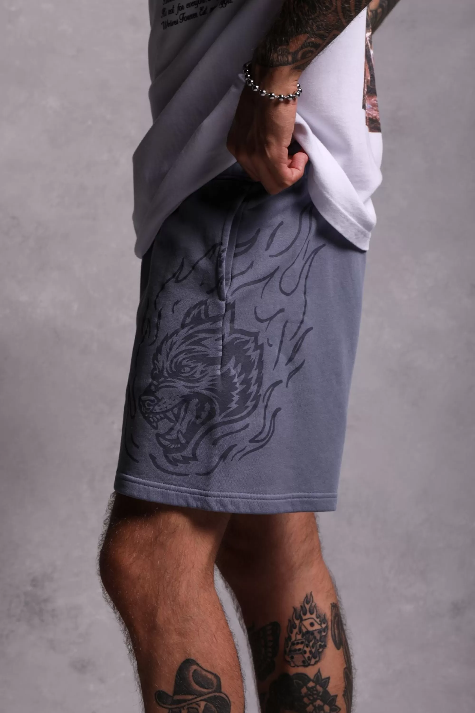 Discount Fired Up Patch Liam Sweat Shorts In Norse Blue Men Shorts