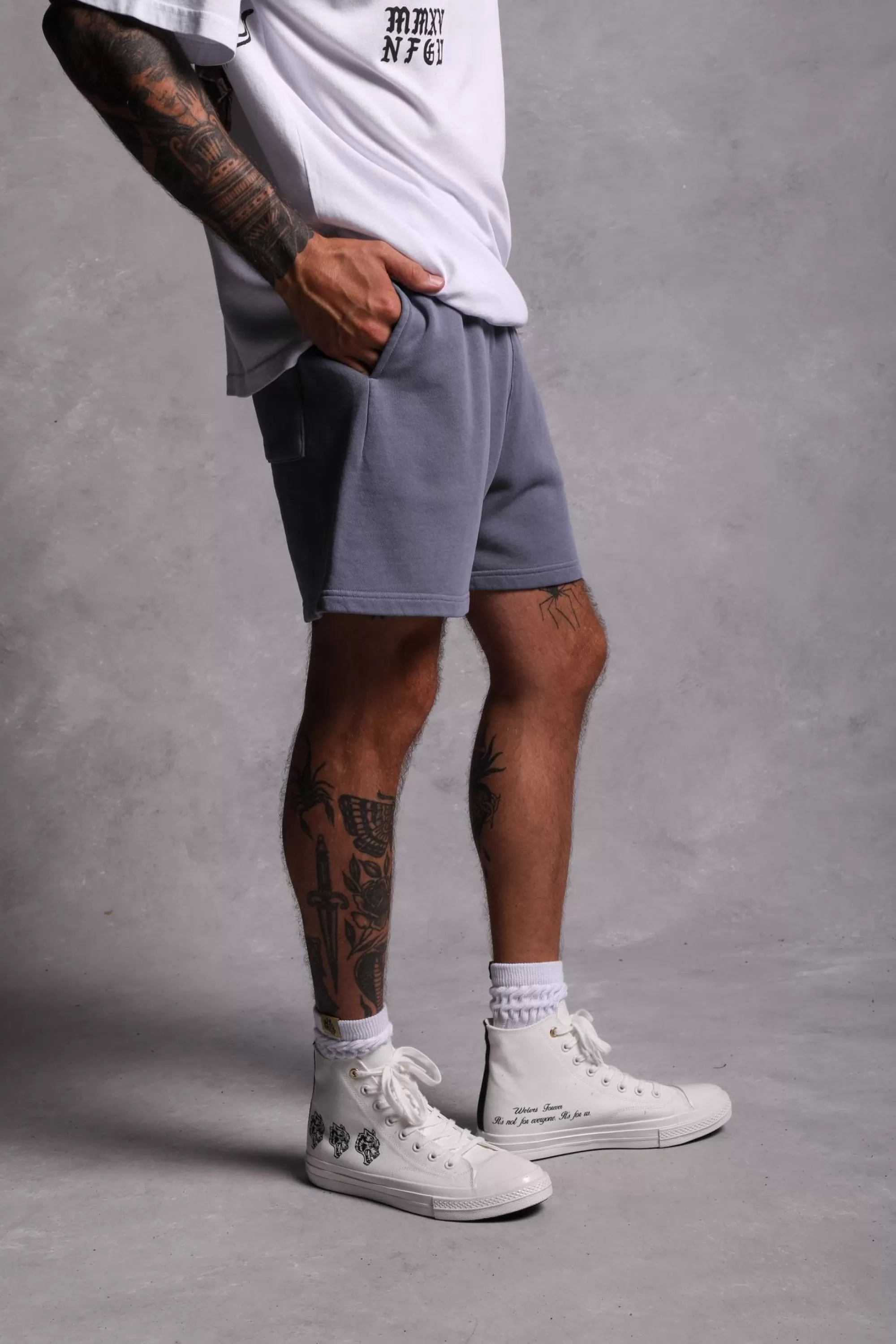 Discount Fired Up Patch Liam Sweat Shorts In Norse Blue Men Shorts