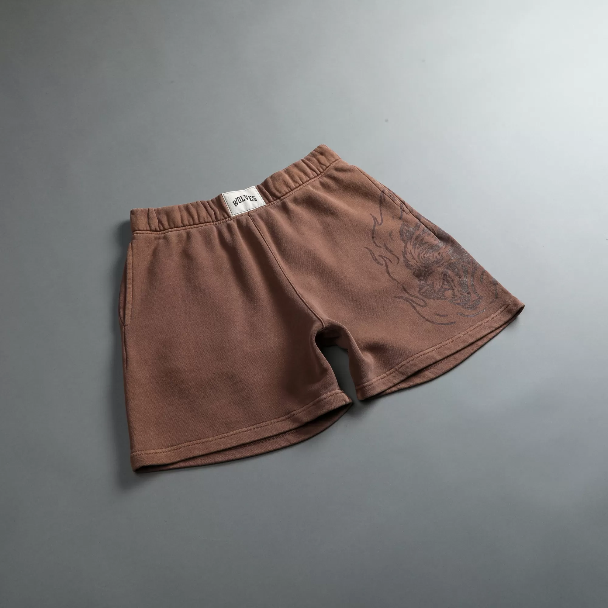Hot Fired Up Patch Liam Sweat Shorts In Norse Brown Men Shorts
