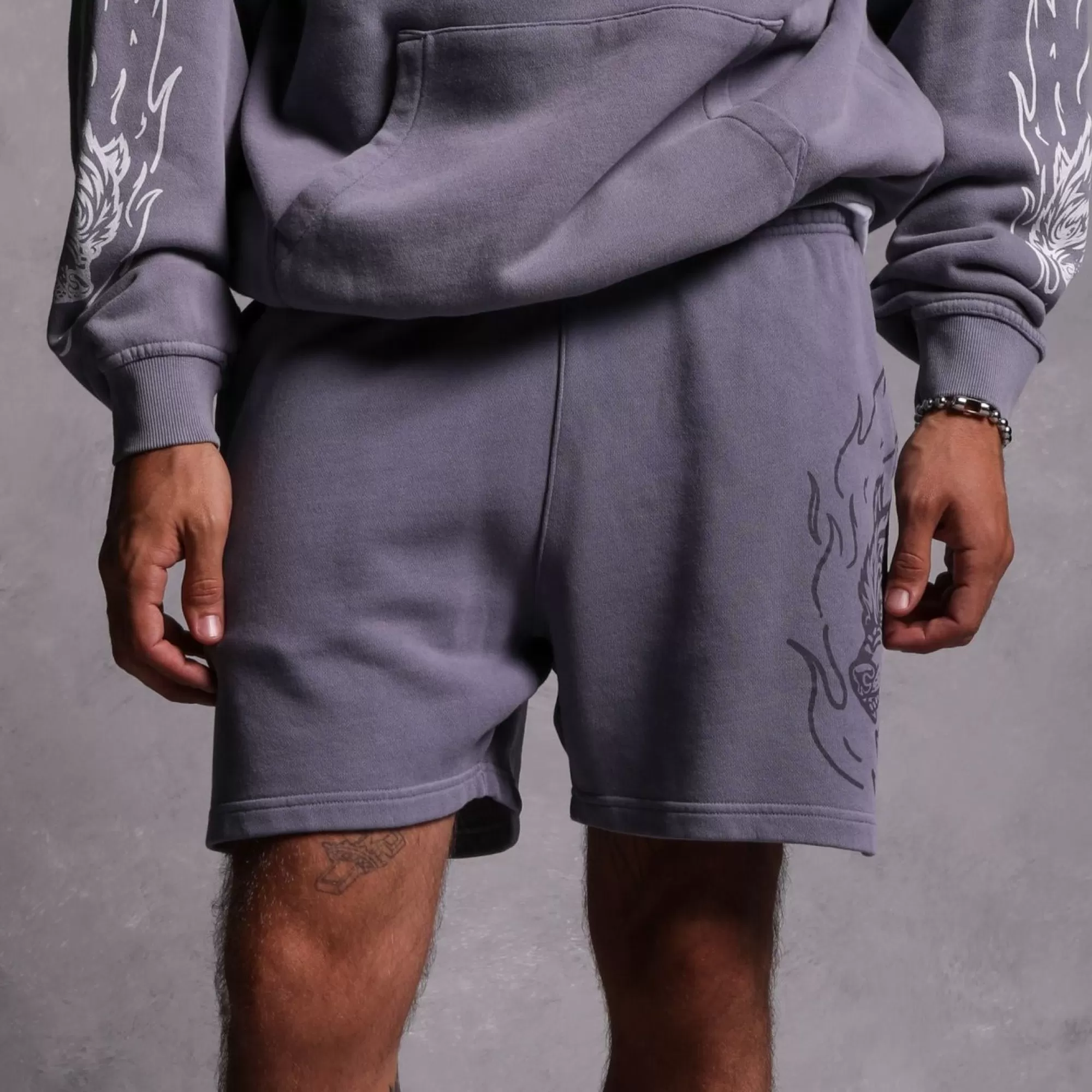 Best Sale Fired Up Patch Liam Sweat Shorts In Norse Purple Men Shorts