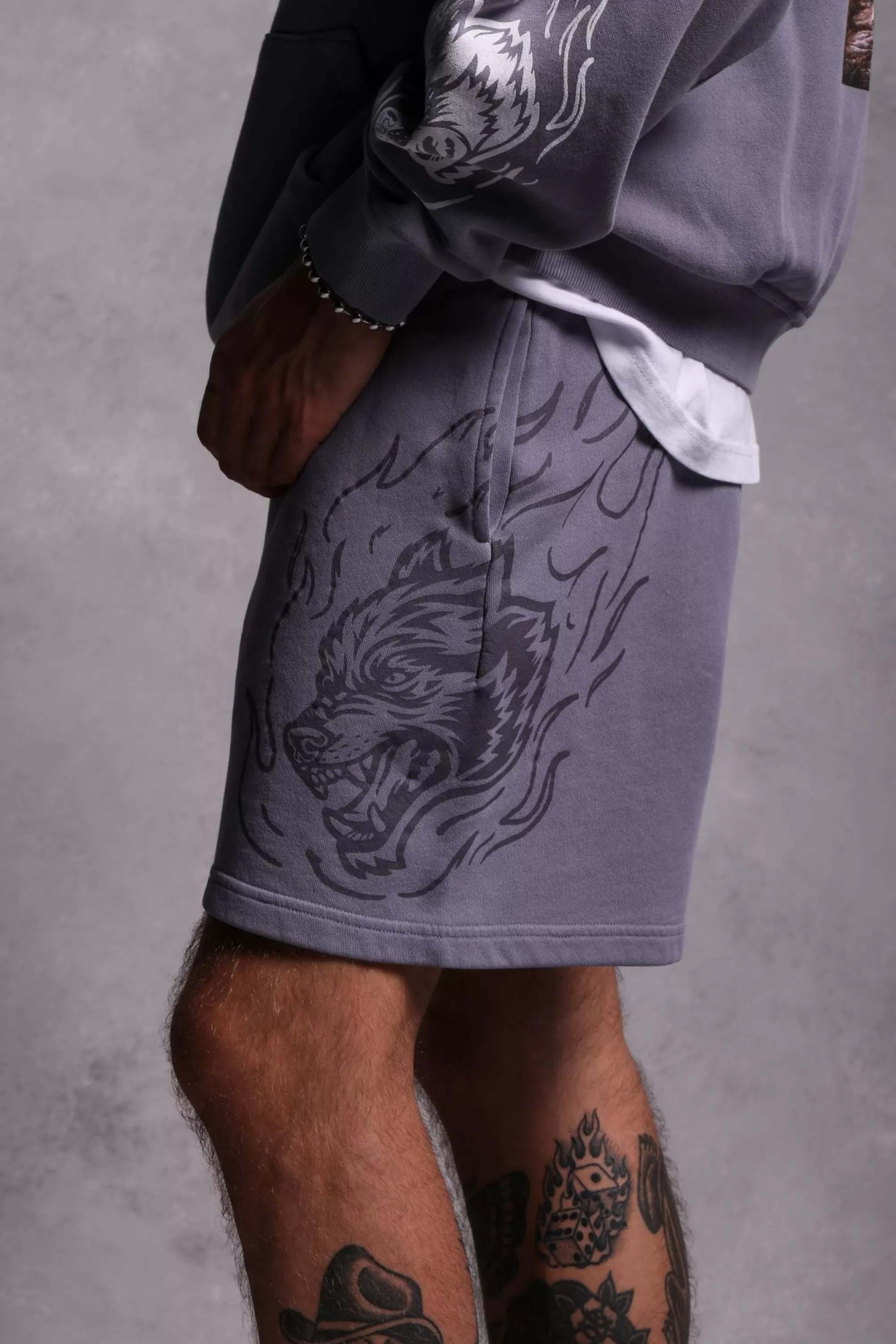 Best Sale Fired Up Patch Liam Sweat Shorts In Norse Purple Men Shorts