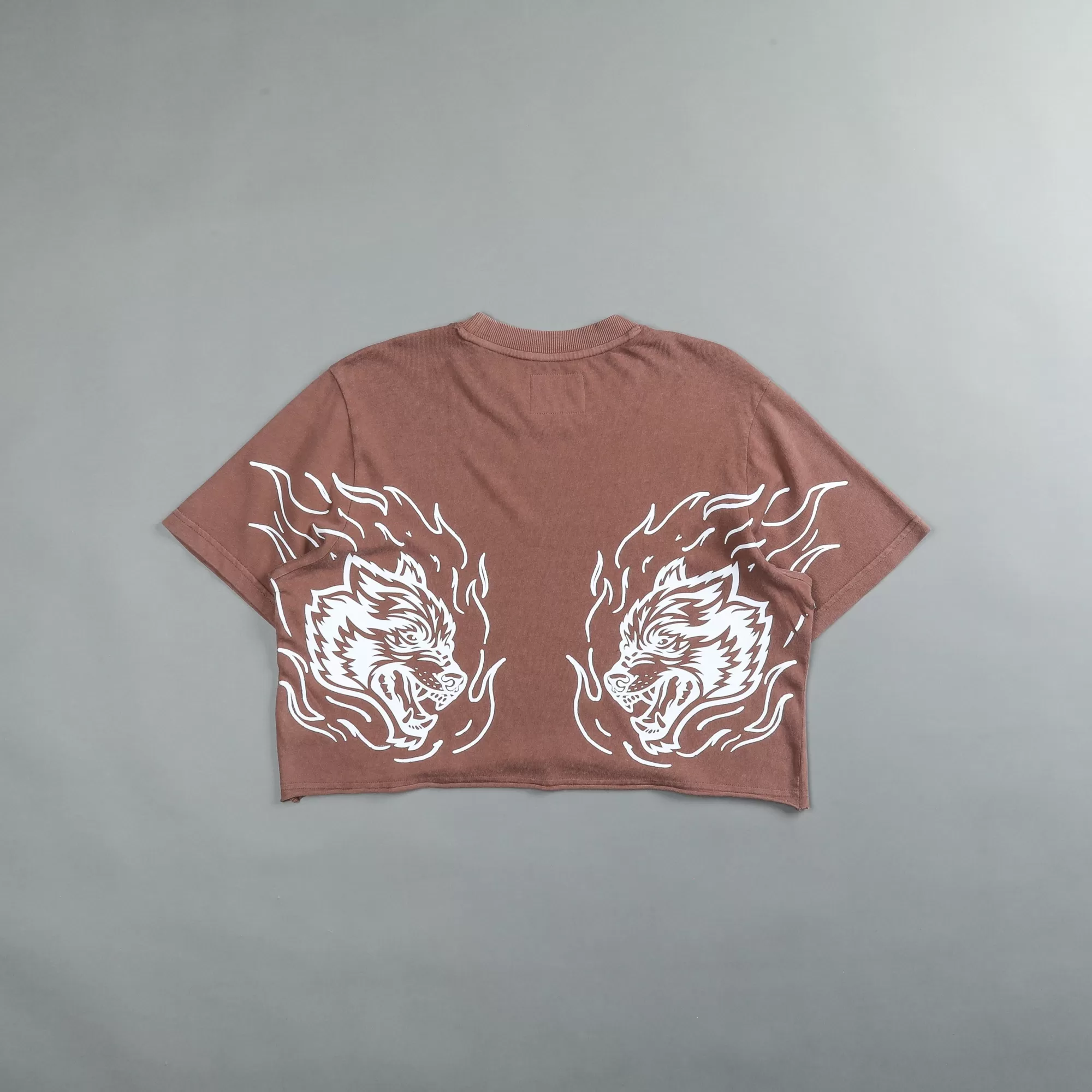 Discount Flames "Premium Vintage" (Cropped) Tee In Norse Brown Women Tops