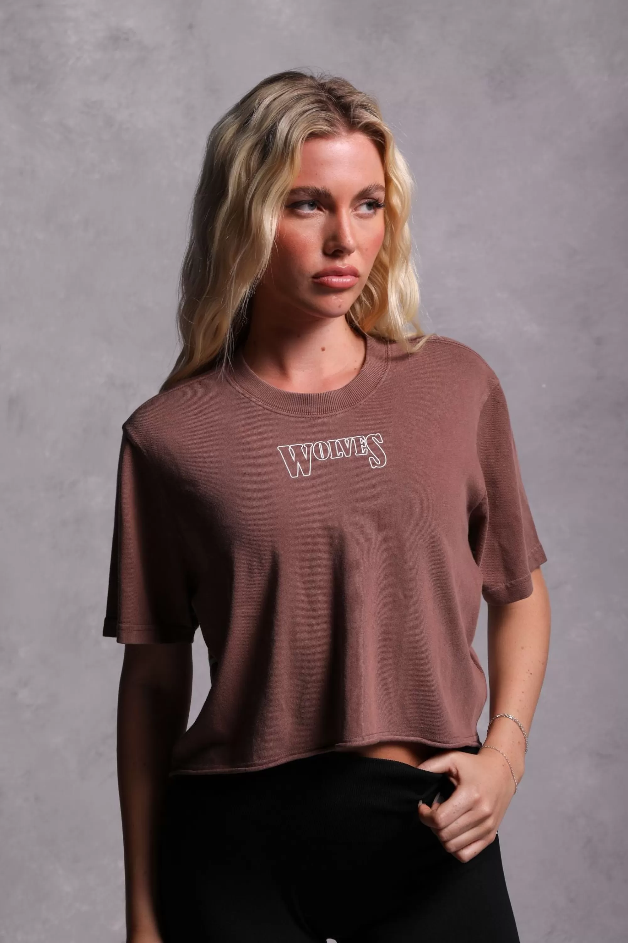 Discount Flames "Premium Vintage" (Cropped) Tee In Norse Brown Women Tops