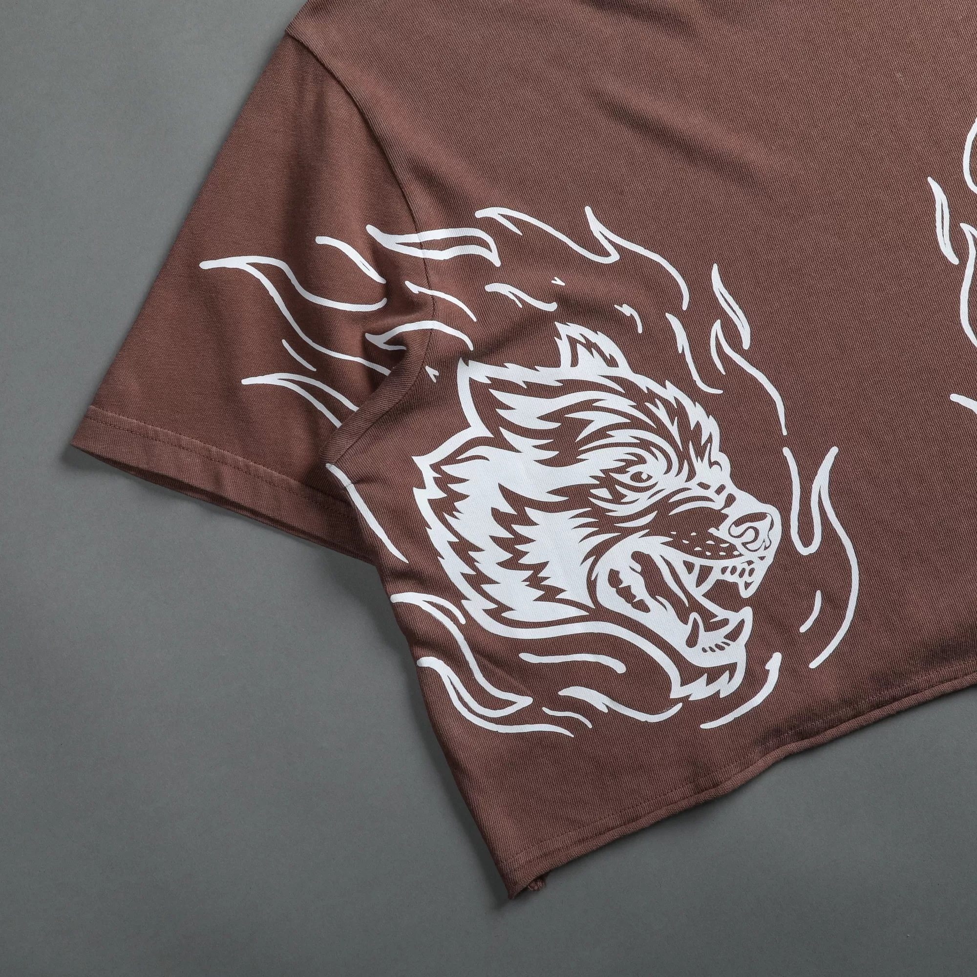 Discount Flames "Premium Vintage" (Cropped) Tee In Norse Brown Women Tops