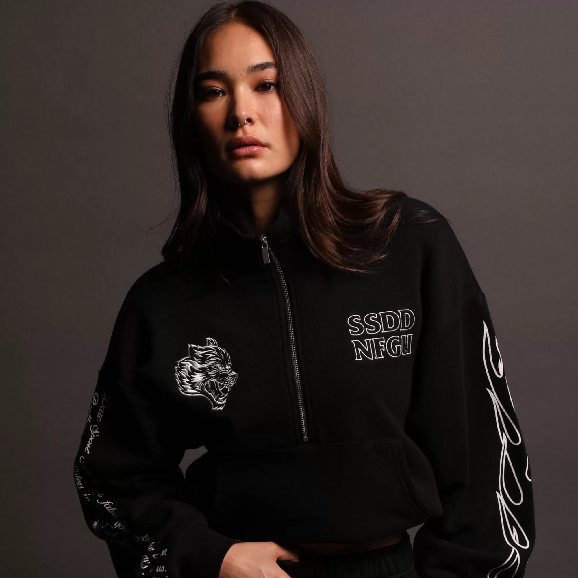 Shop Flames She Everson Mockneck Sweater In Black Women Tops