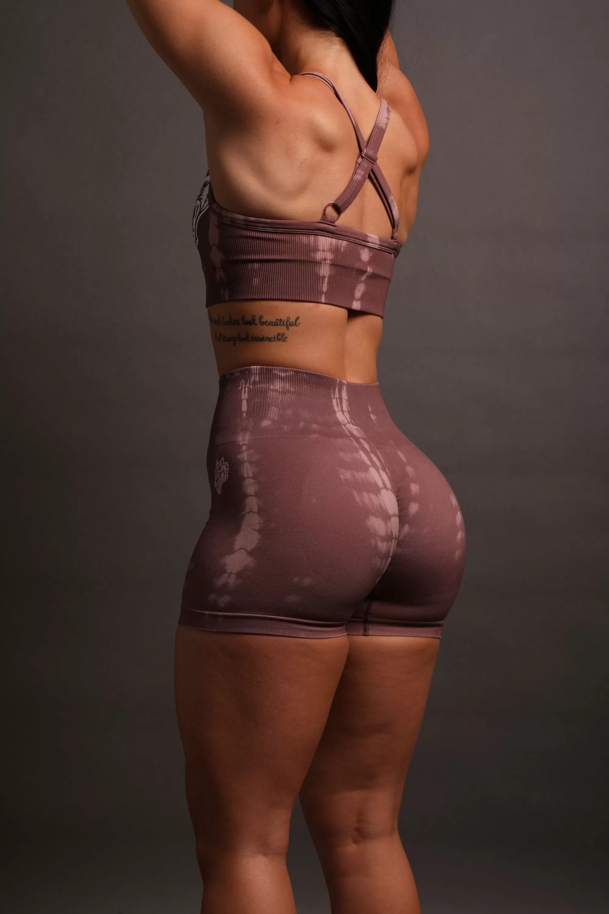 New Fuel Everson Seamless "Sierra" Shorts In Tonal Mauve Serpent Women Bottoms