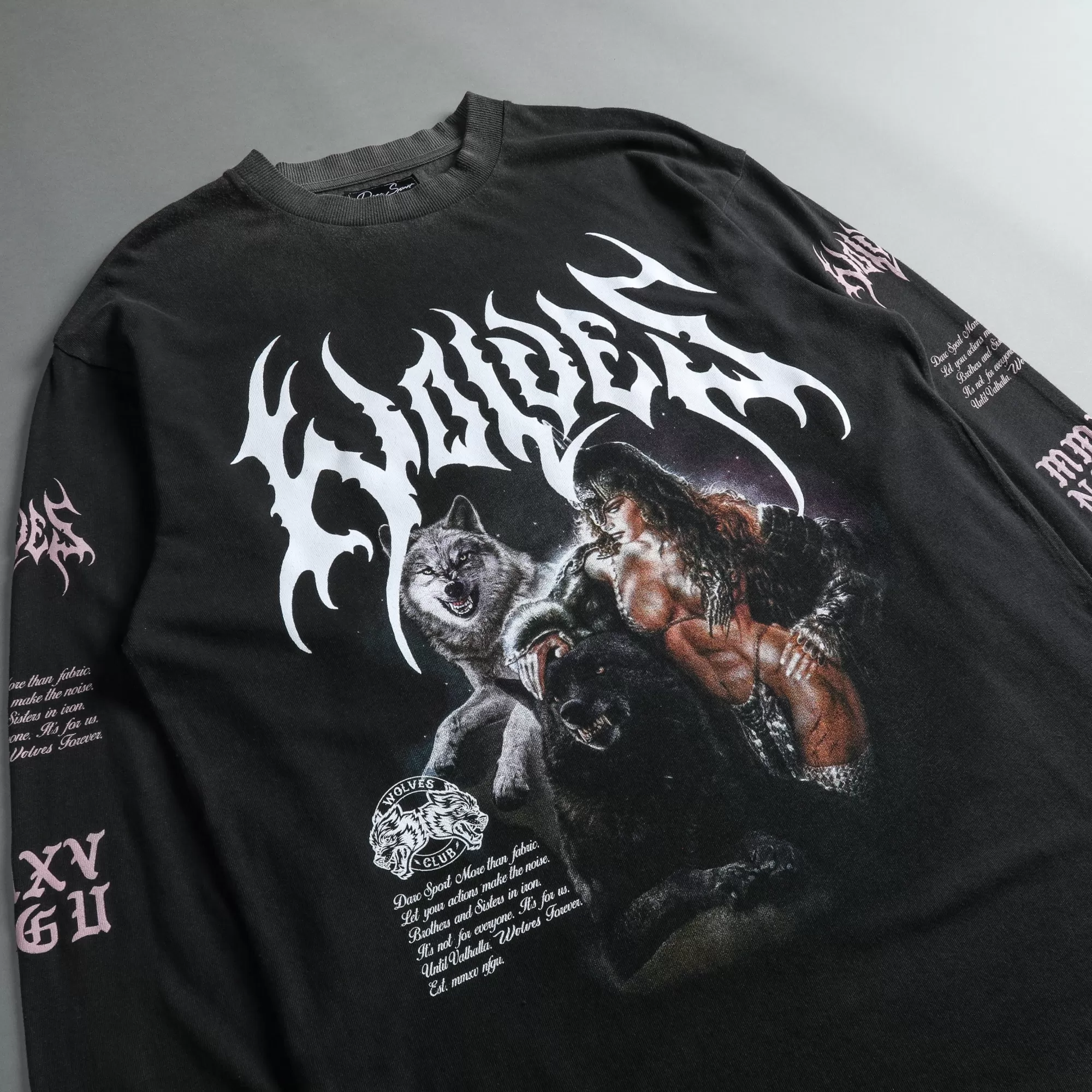 Cheap Goddess "Premium Vintage" (Ls) Tee In Charcoal Men Premium/Oversized Tees