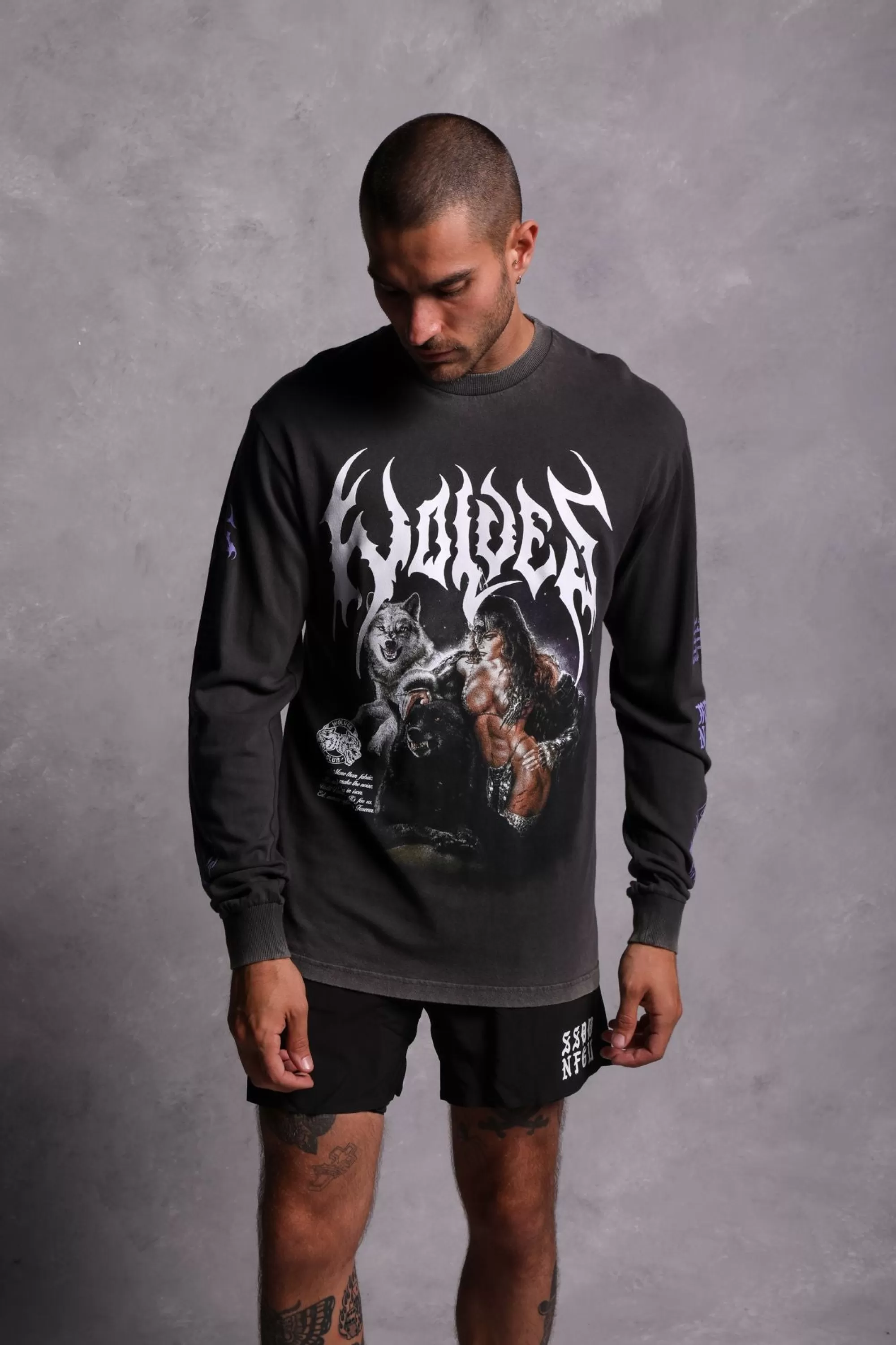 Discount Goddess "Premium Vintage" (Ls) Tee In Wolf Gray Men Premium/Oversized Tees
