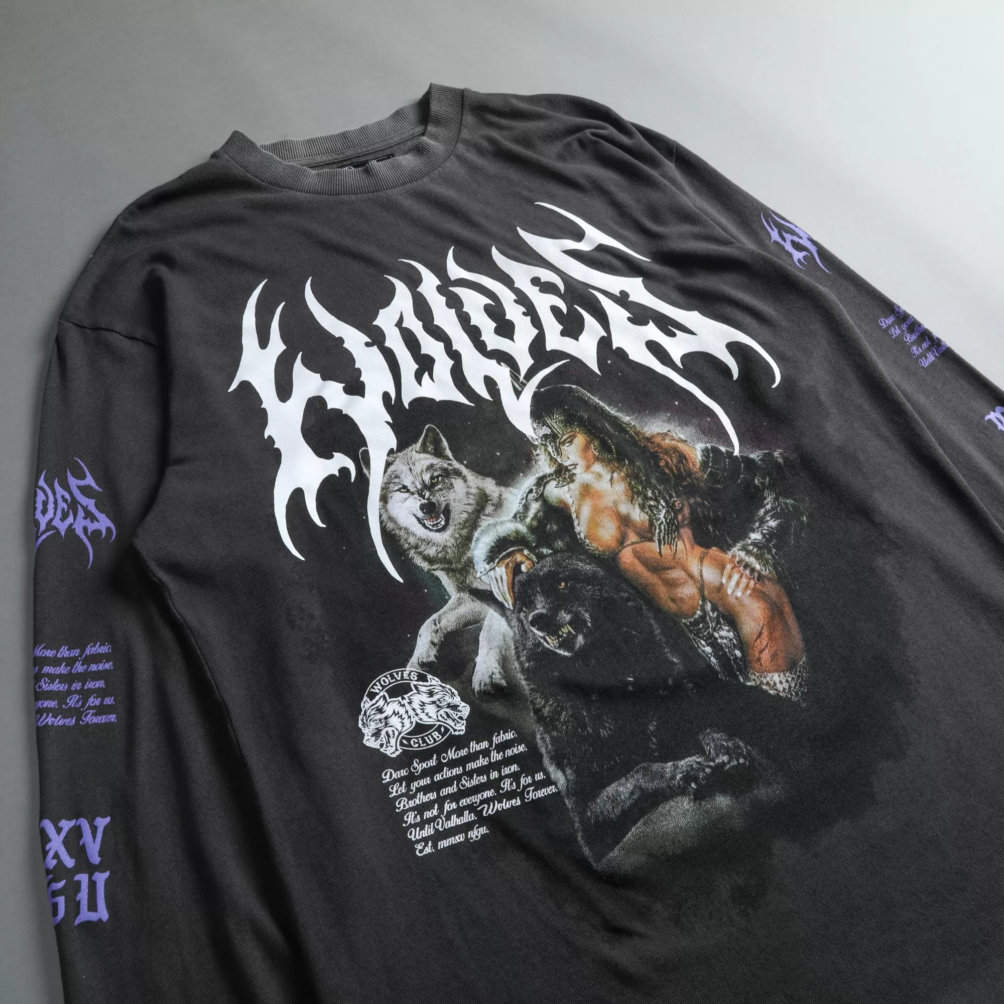 Discount Goddess "Premium Vintage" (Ls) Tee In Wolf Gray Men Premium/Oversized Tees