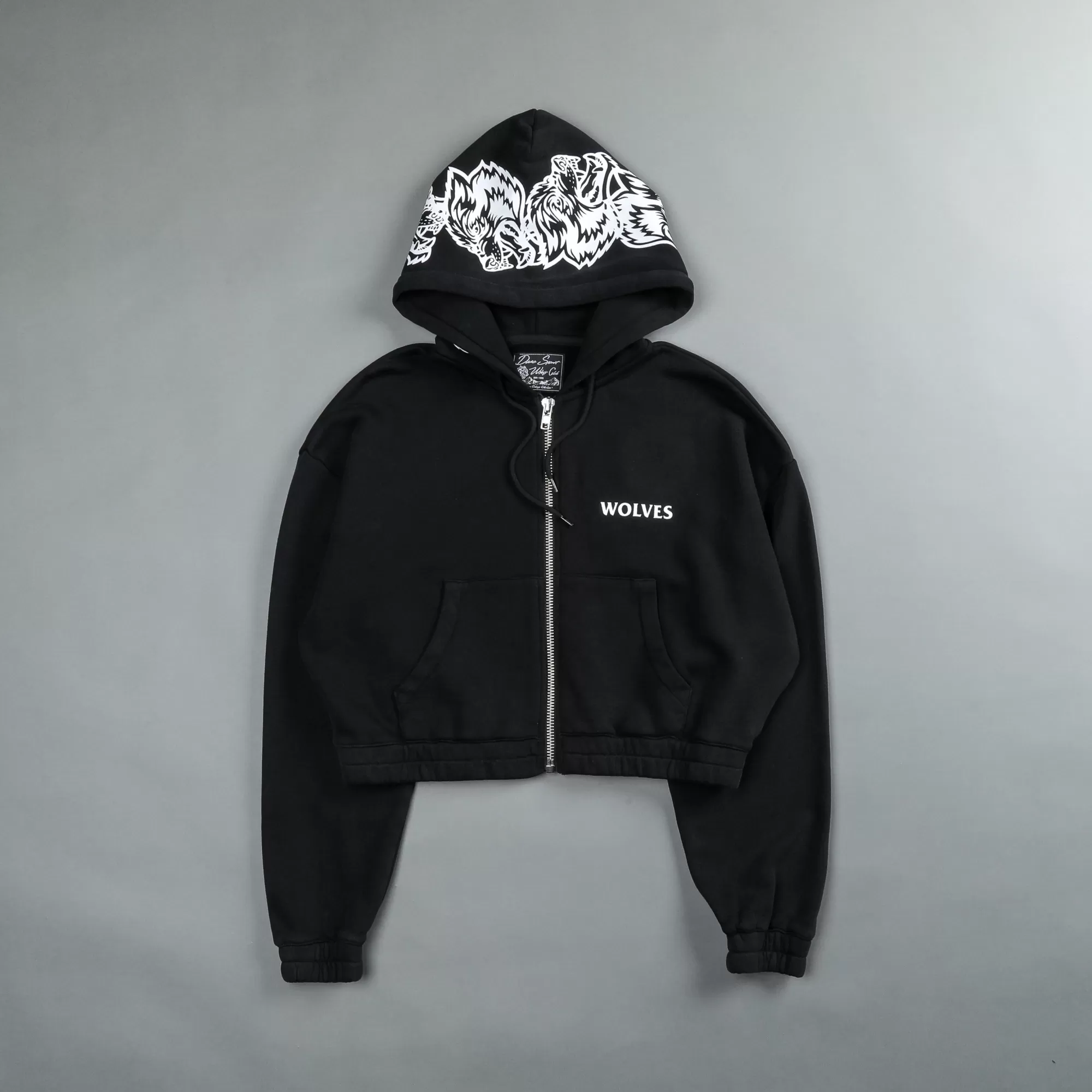 Hot Halo "Vintage Chambers" (Cropped) Zip Hoodie In Black Women Tops