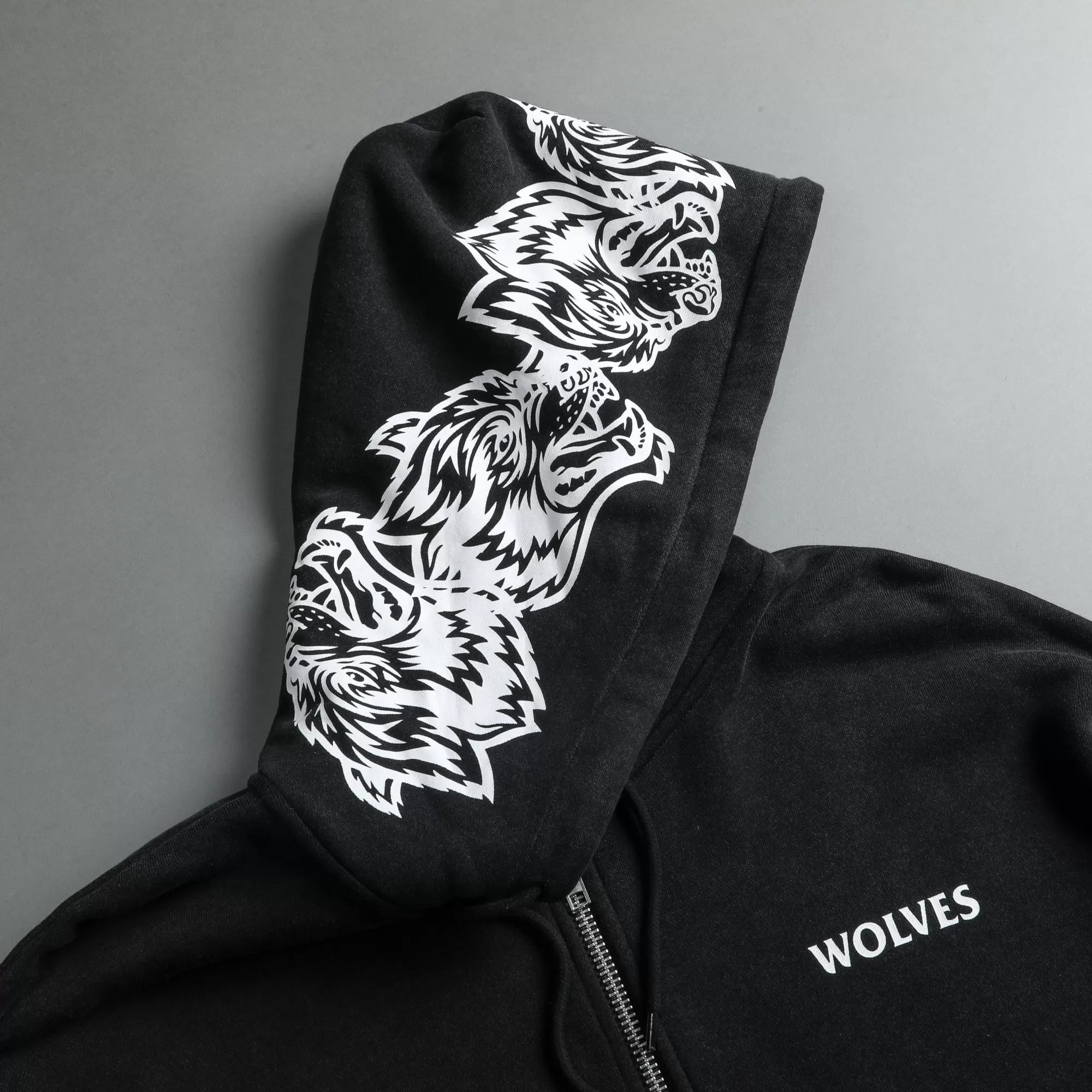 Hot Halo "Vintage Chambers" Zip Hoodie In Black Men Zip Up Hoodies