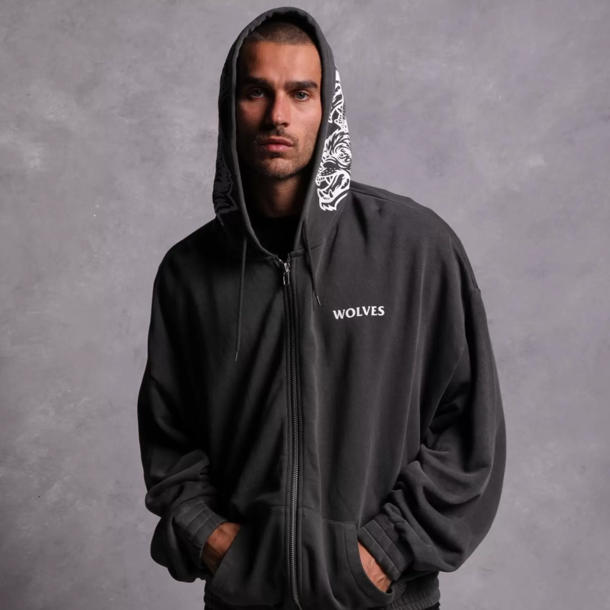 Cheap Halo "Vintage Chambers" Zip Hoodie In Wolf Gray Men Zip Up Hoodies